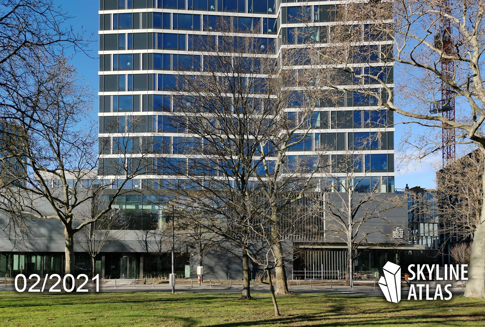 140 West Frankfurt - ONE FORTY WEST Baustelle - Melia Frankfurt Hotel - Baufortschritt Februar 2021 - Projekt von Commerz Real - Entworfen von CMA