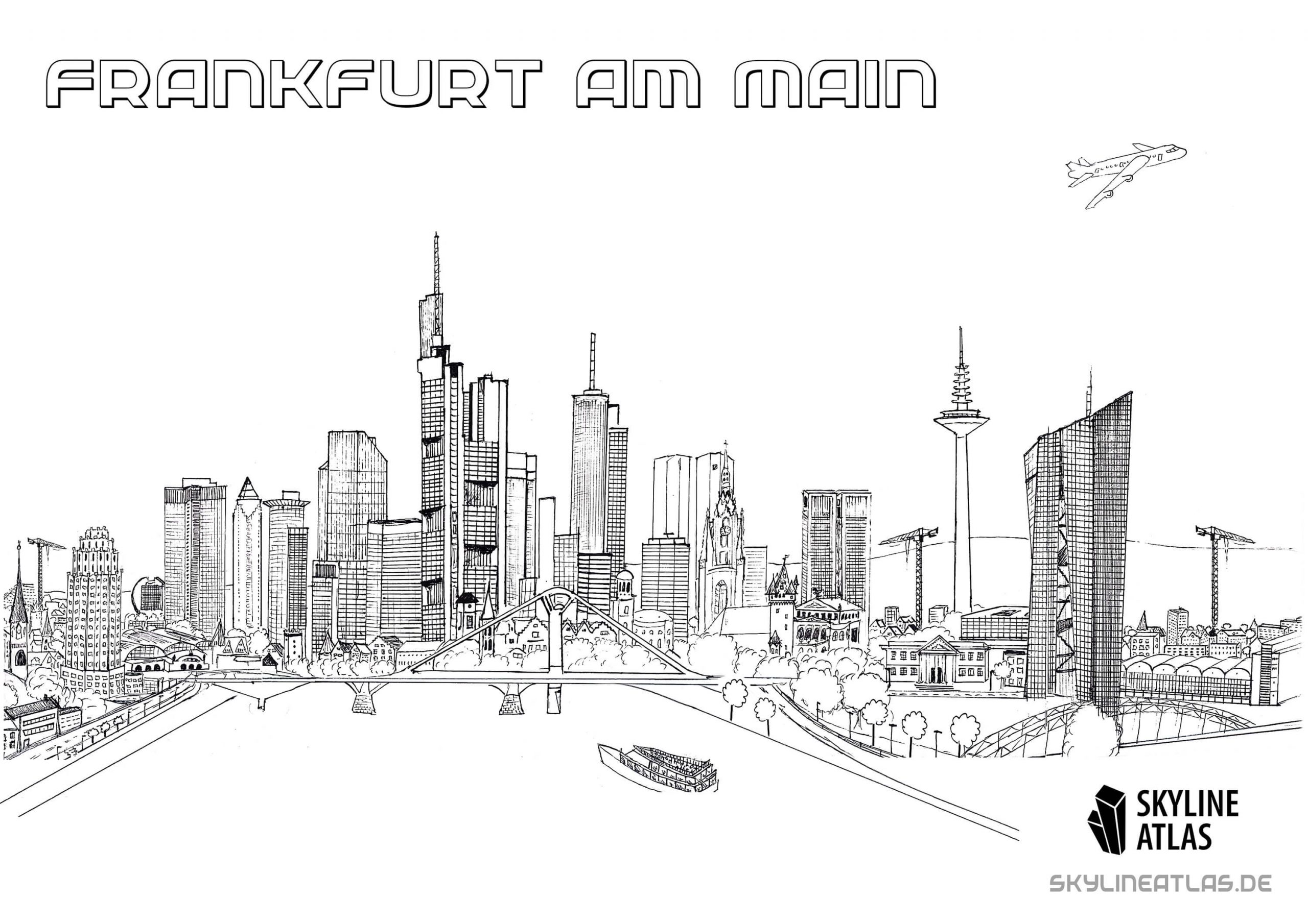 Ausmalbilder über Frankfurt