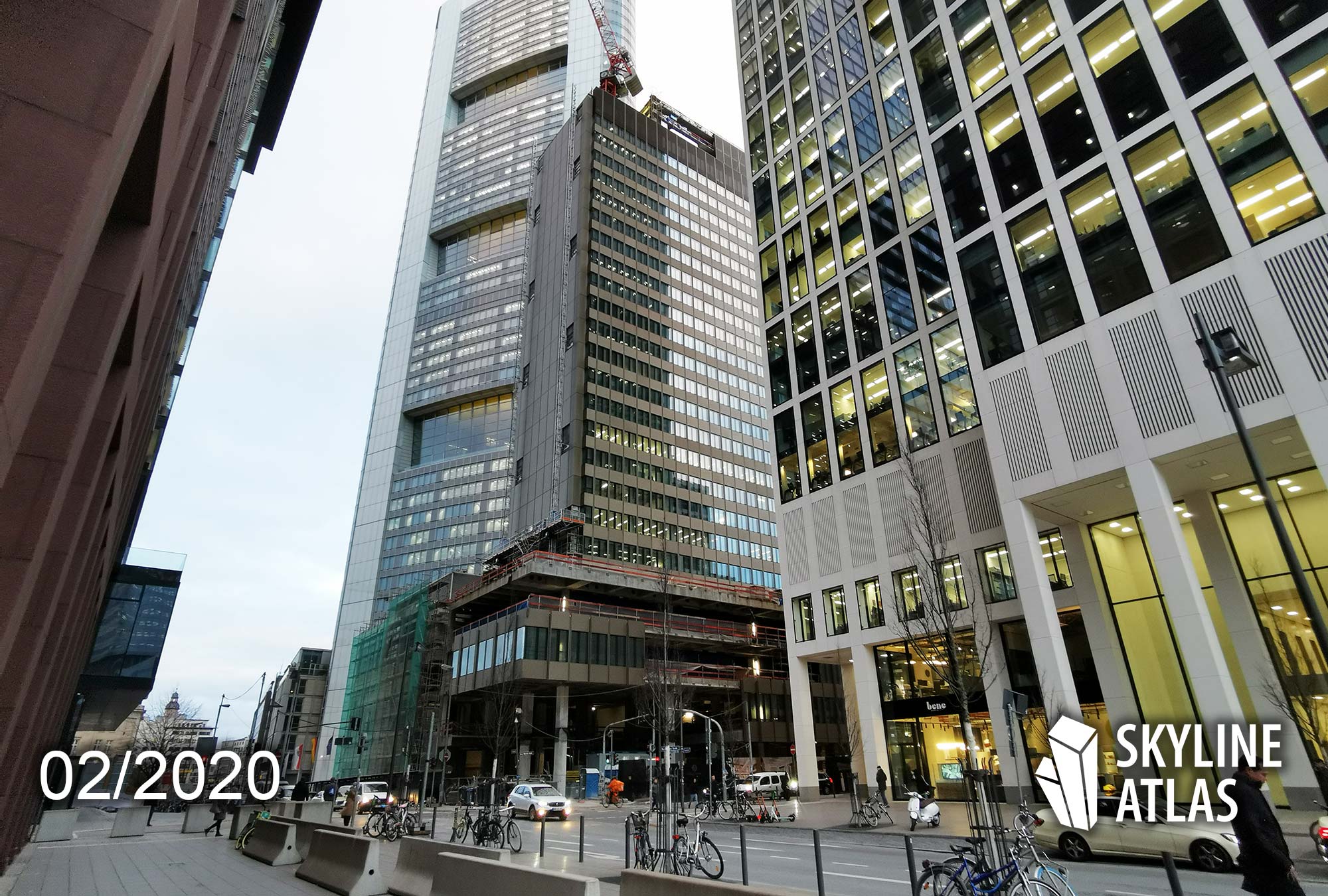 Global Tower Frankfurt - Hochhaus Bankenviertel - Baufortschritt Februar 2020
