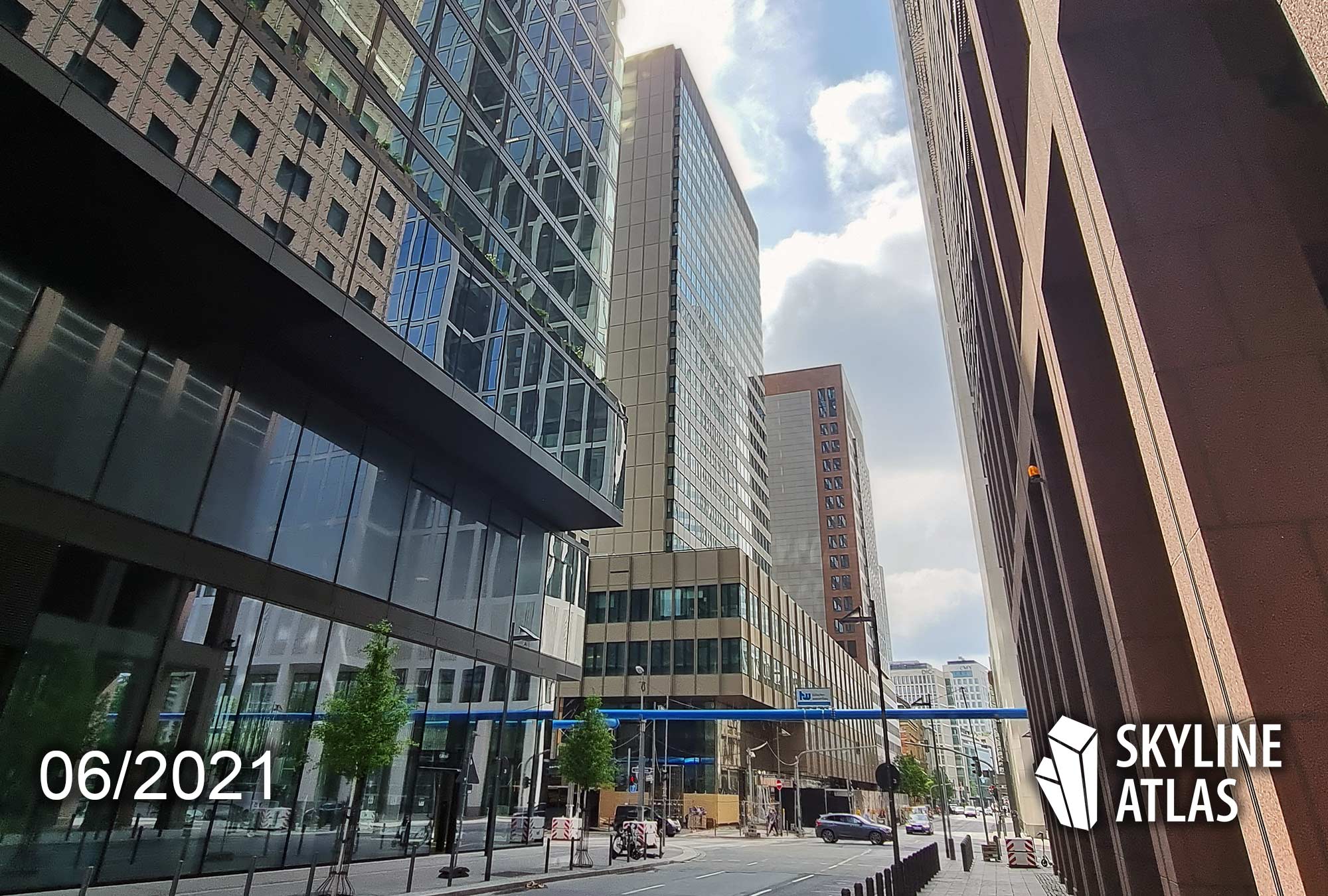 Global Tower Frankfurt - CBD Frankfurt - Frankfurt Bankenviertel Hochhaus Neubau - Globaltower FFM - Neue Mainzer Straße - Baustelle Juni 2021