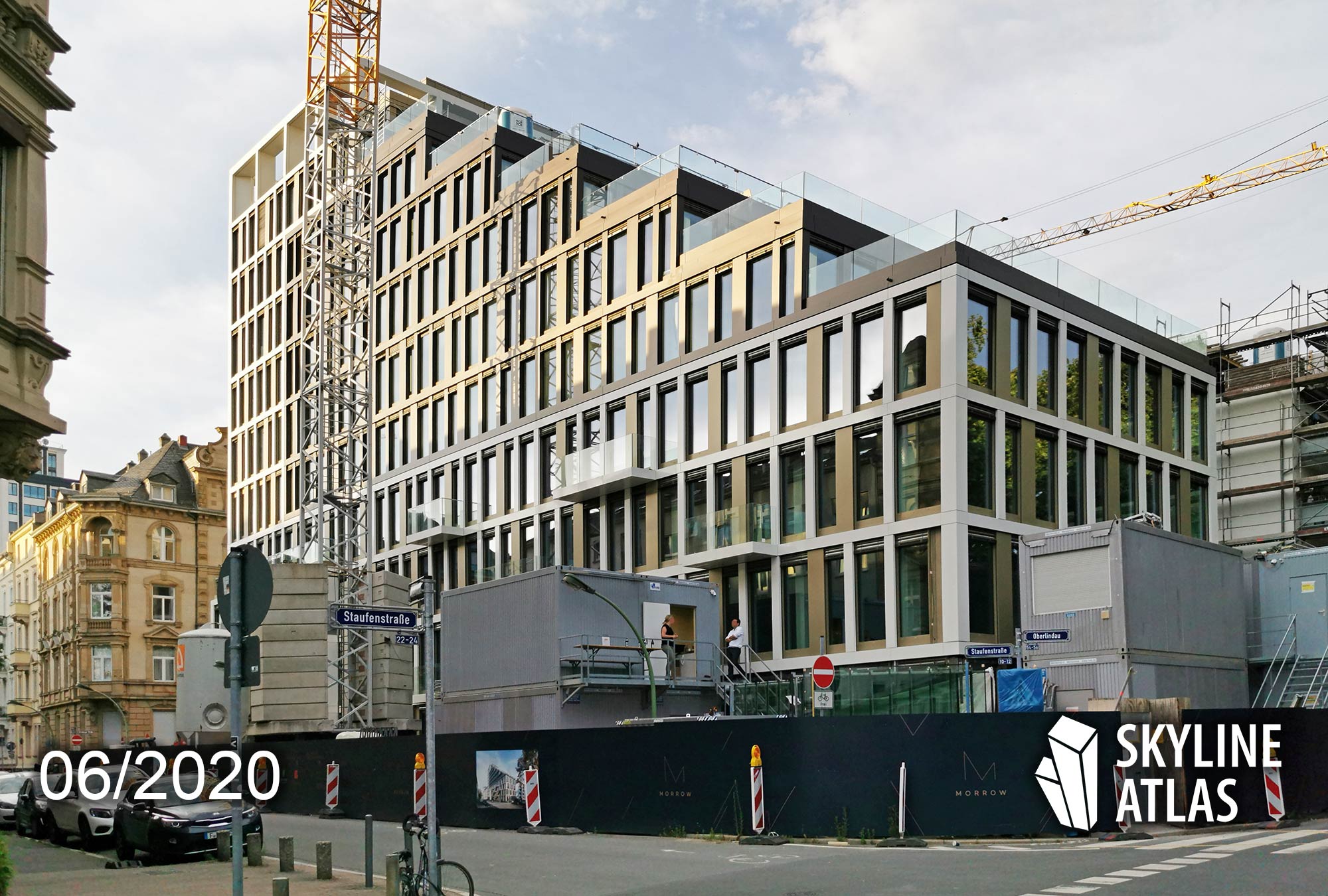 morrow-westend-frankfurt-hochhaus-bueroraeume-zur-miete-holger meyer architektur -art-invest-red-square-baufortschritt-baustelle-juni-2020 MORROW Westend in Frankfurt - Hochhaus mit Büroräumen zur Miete - Holger Meyer Architektur - Projekt von Art Invest und Red Square - Morrow Baufortschritt im Juni 2020