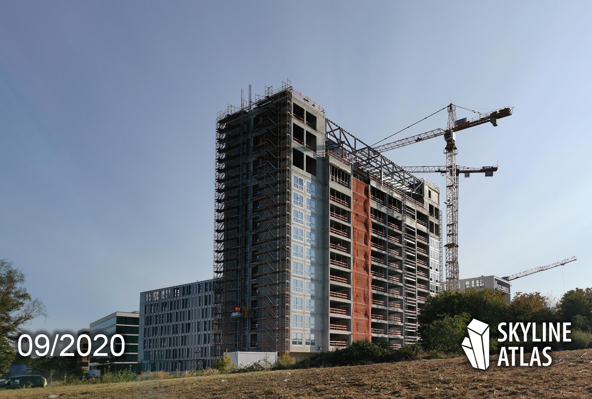Bmine Hotel Frankfurt Flughafen - Baustelle September 2020 - Neues Airport Hotel Frankfurt - Baufortschritt