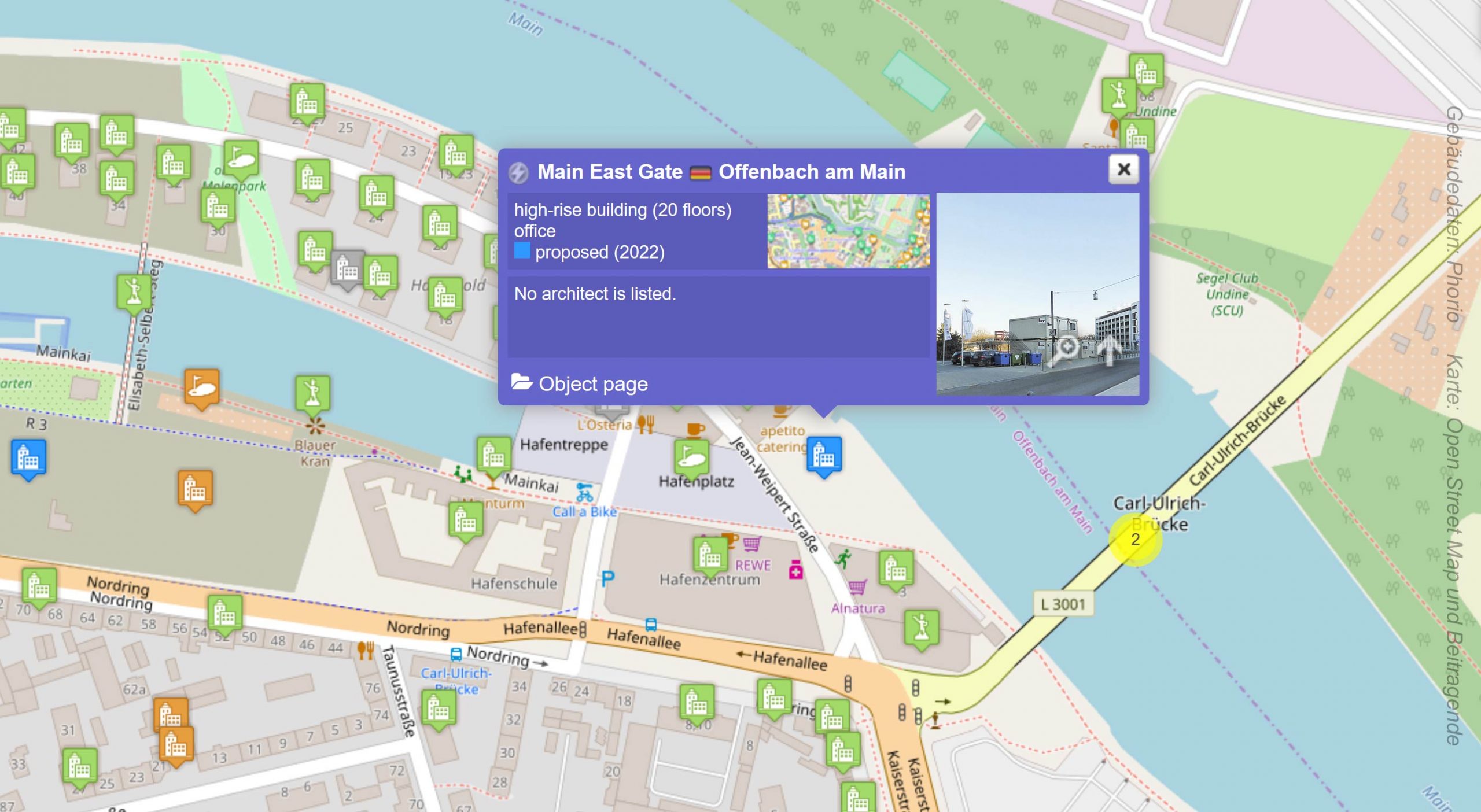 Neues Hochhaus Main East Gate entsteht im Hafen Offenbach