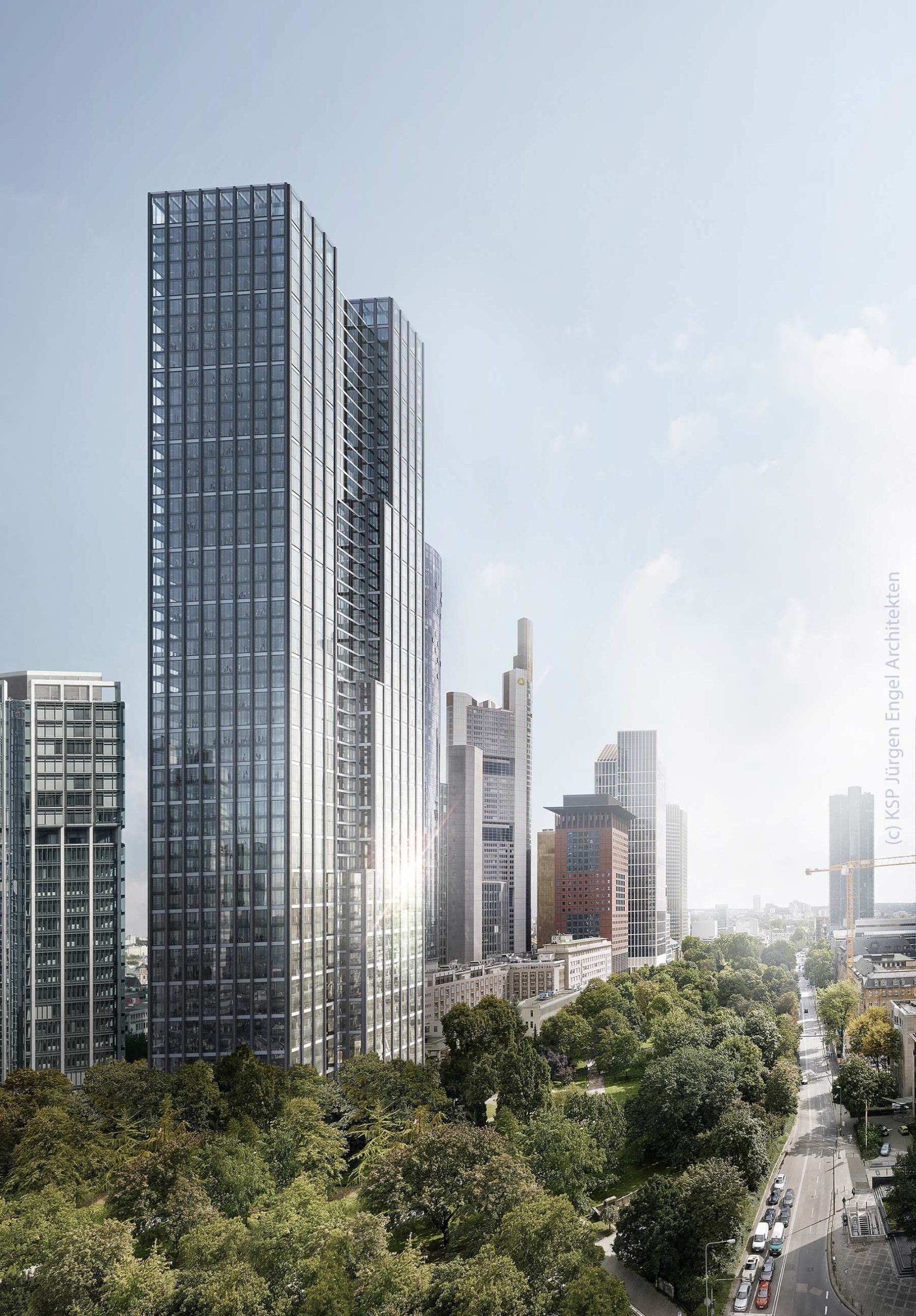 Hochhauskomplex Neue Mainzer Straße in Frankfurt am Main - Helaba Hochhaus - KSP Jürgen Engel Architekten - Rendering