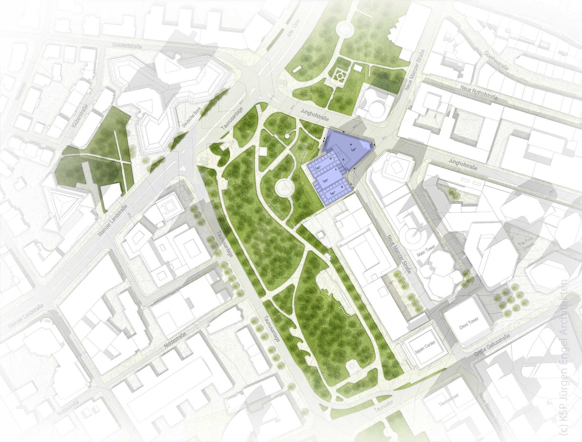 Lageplan Helaba Hochhaus Frankfurt - Neue Mainzer Straße - Makro