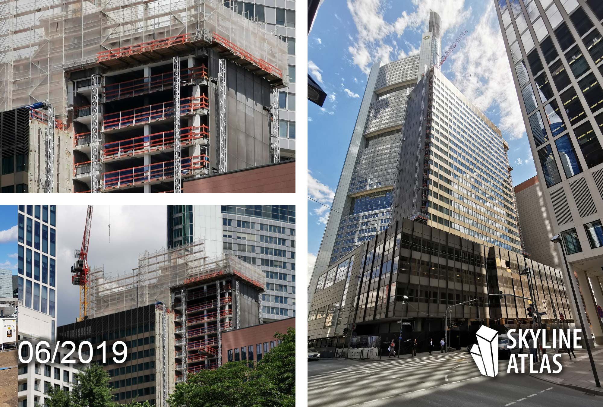 Global Tower in Frankfurt - Büroturm im Bau - Juni 2019 - Projektentwickler ist die GEG German Real Estate Group AG