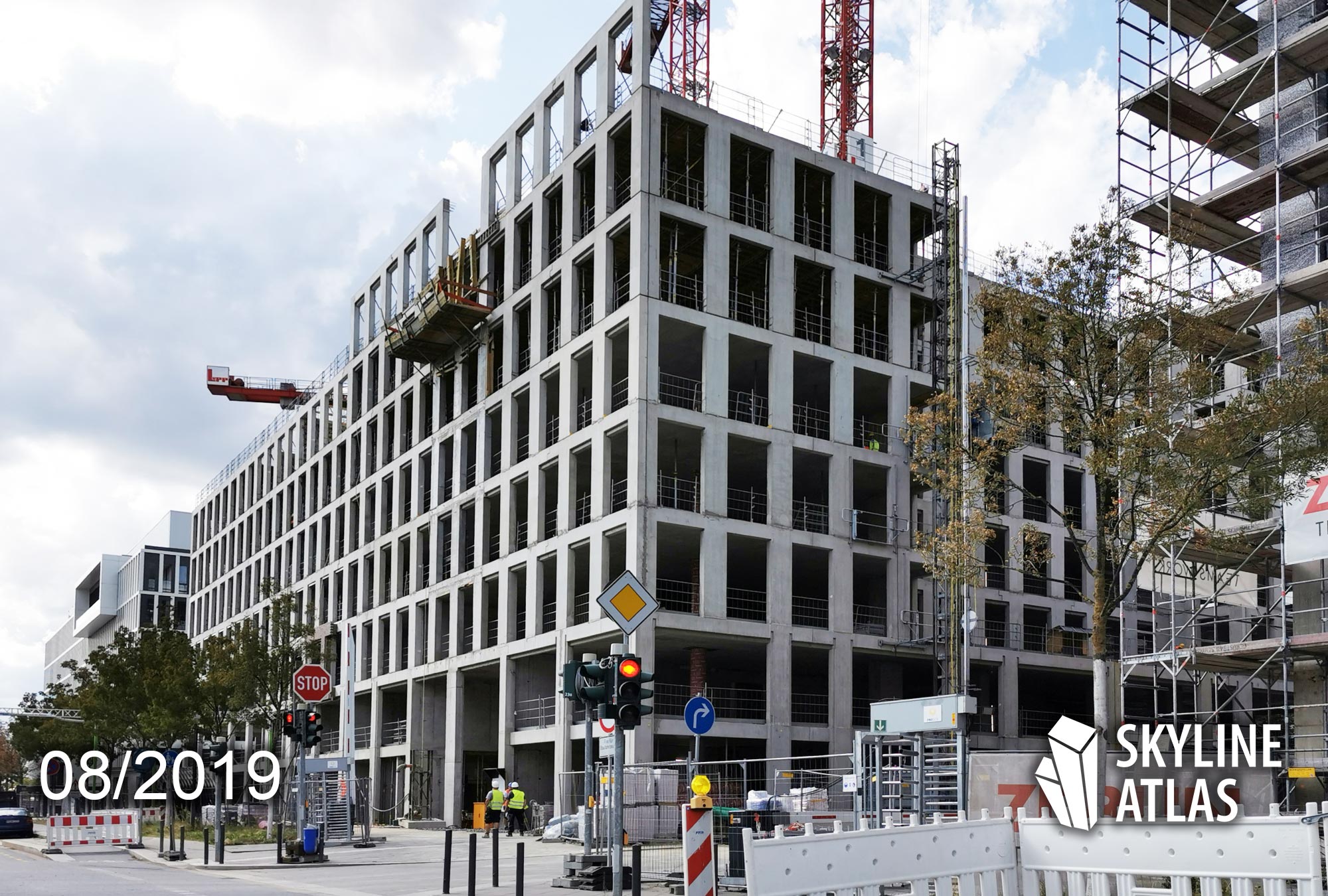 DB Tower - Büros der Deutsche Bahn AG an der Europaallee in Frankfurt - Hochhaus Europaviertel Deutsche Bahn AG - Baustelle August 2019
