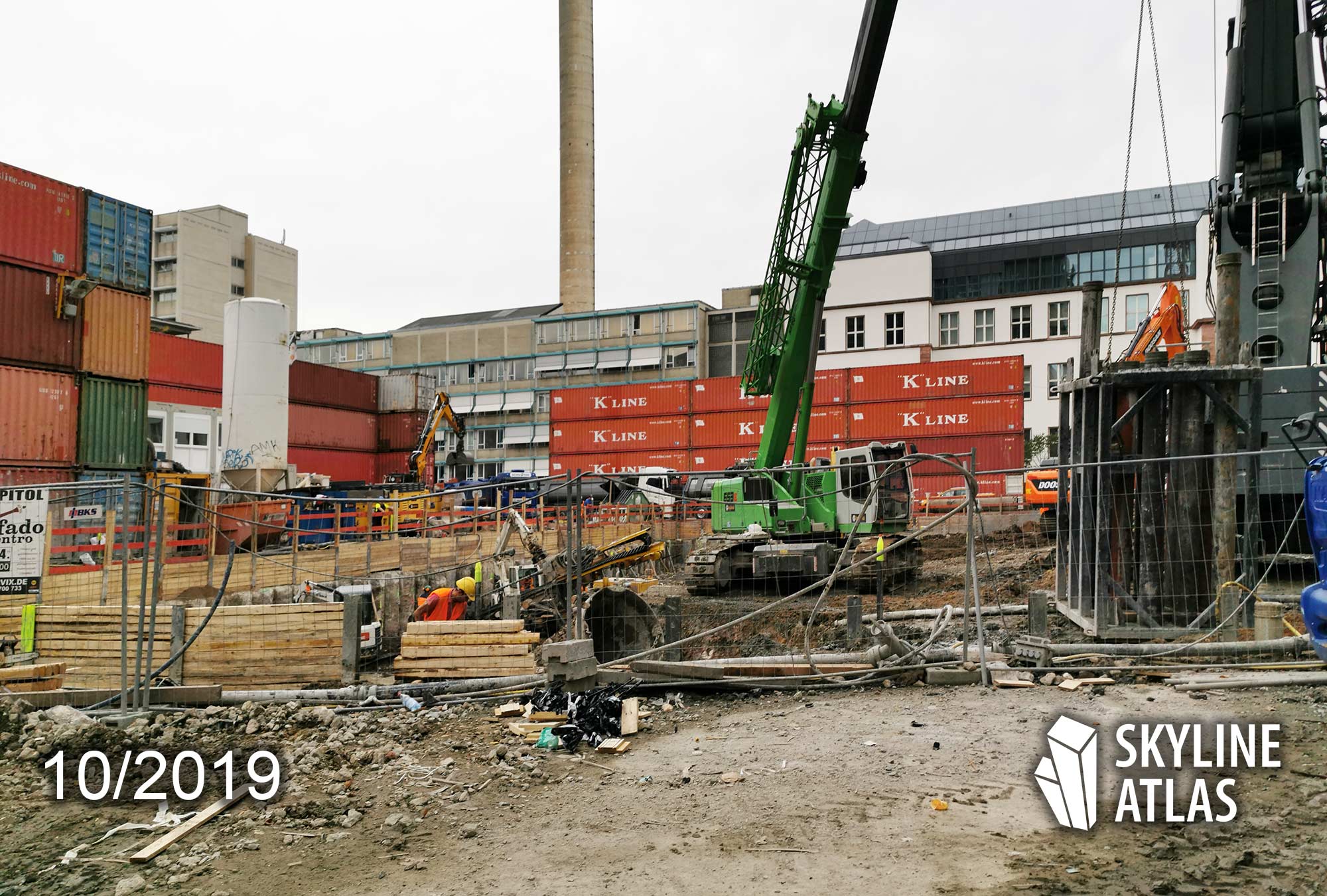 Ninty Nine West in Frankfurt am Main - Hochhaus 99 West - Baustelle Bürohochhaus - Oktober 2019