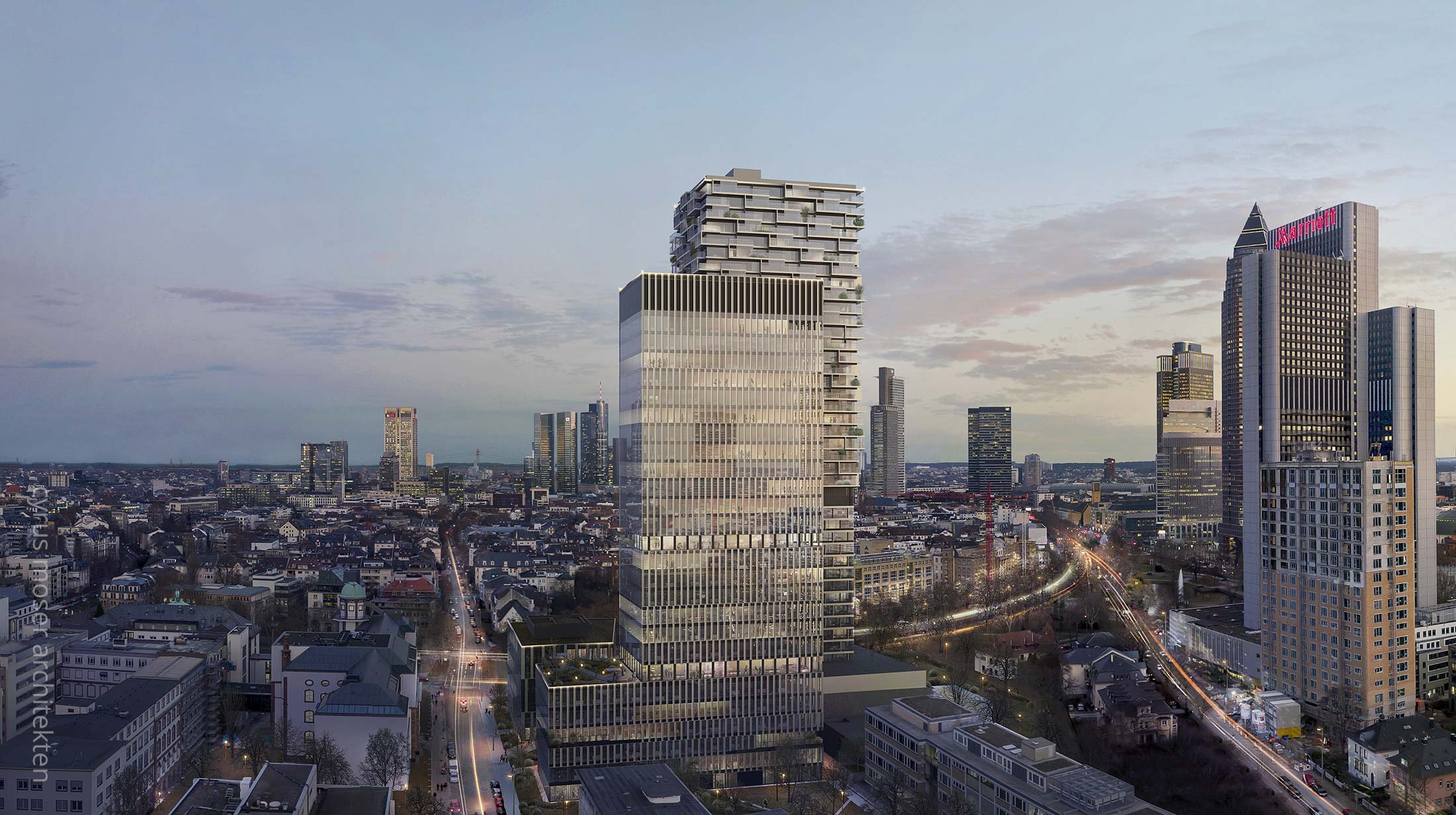 99 West Frankfurt - Bürohochhaus am Senckenberg Quartier - Hochhaus Kulturkampus