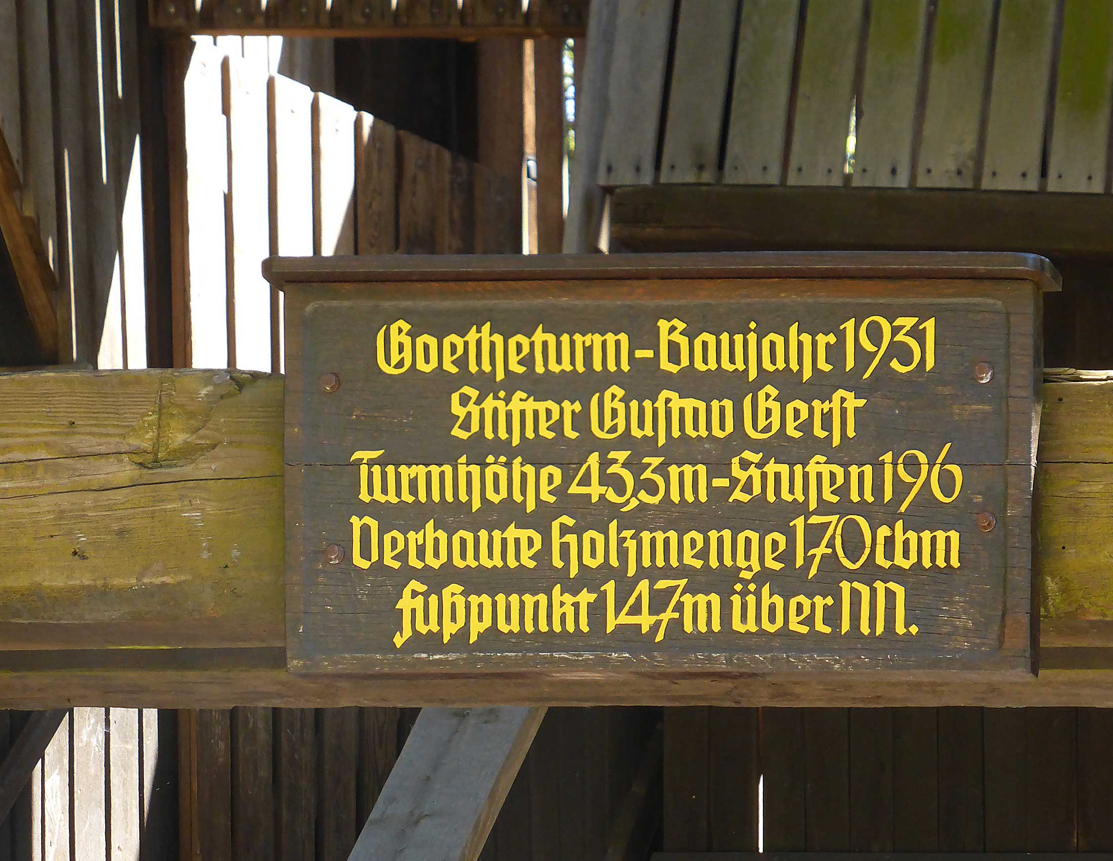 goetheturm-frankfurt-schild-holzturm Goetheturm Frankfurt Schild
