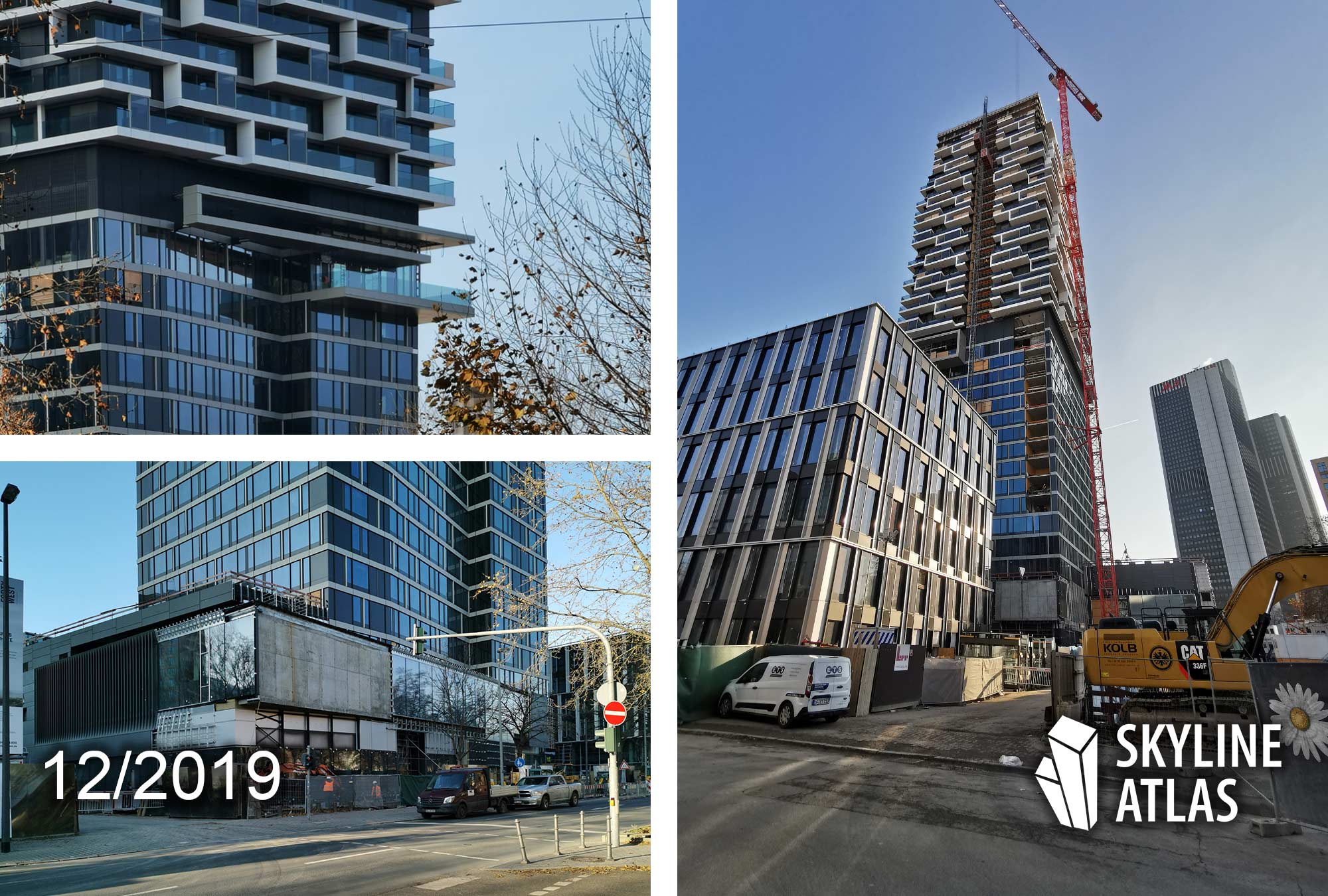 One Forty West - 140W Frankfurt - 140 West - Baufortschritt - Hochhaus Baustelle - Bauarbeiten Dezember 2019 - Hochhausbaustelle