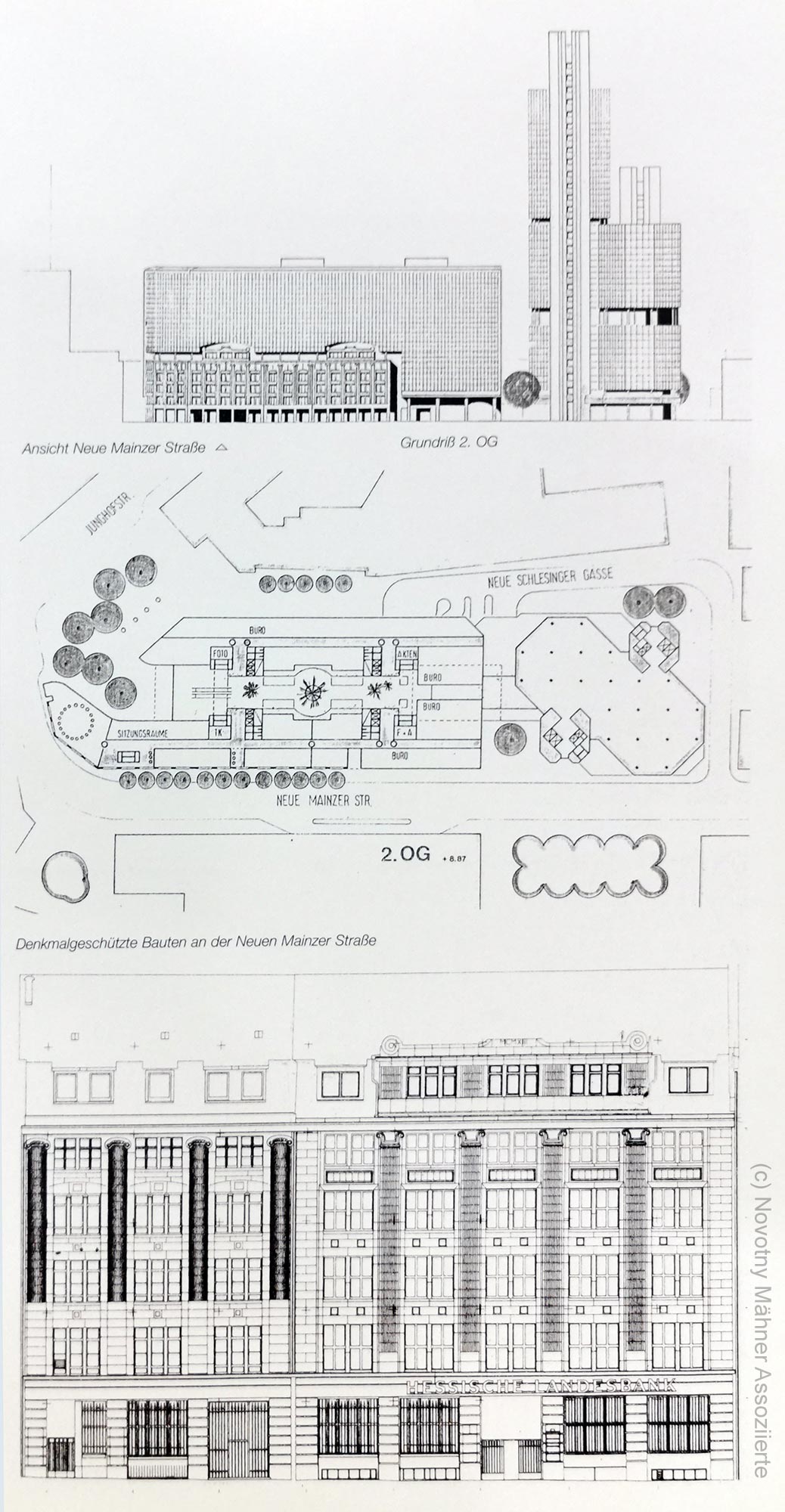 Entwurf für ein nie gebautes Hochhaus der Helaba an der Neuen Mainzer Straße - von Novotny Mähner Assoziierte