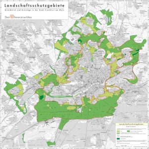 frankfurter-gruenguertel-naturschutz-stadtwald-frankfurt-einschraenkungen-immobilien-bauen Alle grüne markierten Flächen gehören zum Grüngürtel in Frankfurt am Main - hier ist eine städtische Bebauung nur eingeschränkt möglich