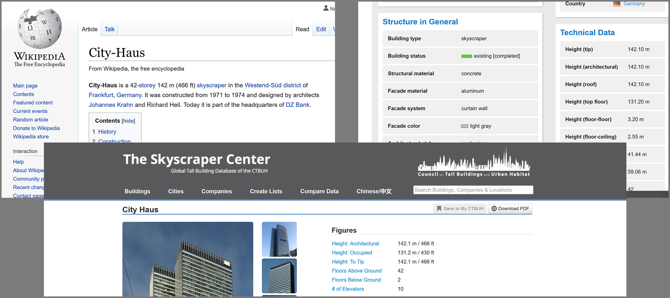Wikipedia - Emporis - Skyscraper Center CTBUH