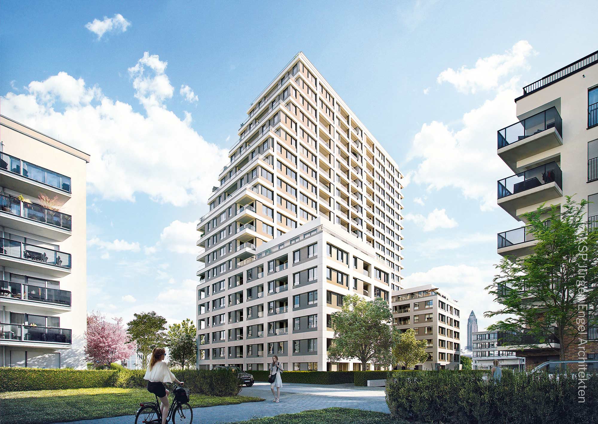 Neubau Europaviertel - Neues Wohnhochhaus - Eigentumswohnungen Frankfurt 2020 - Solid Home - KSP Juergen Engel