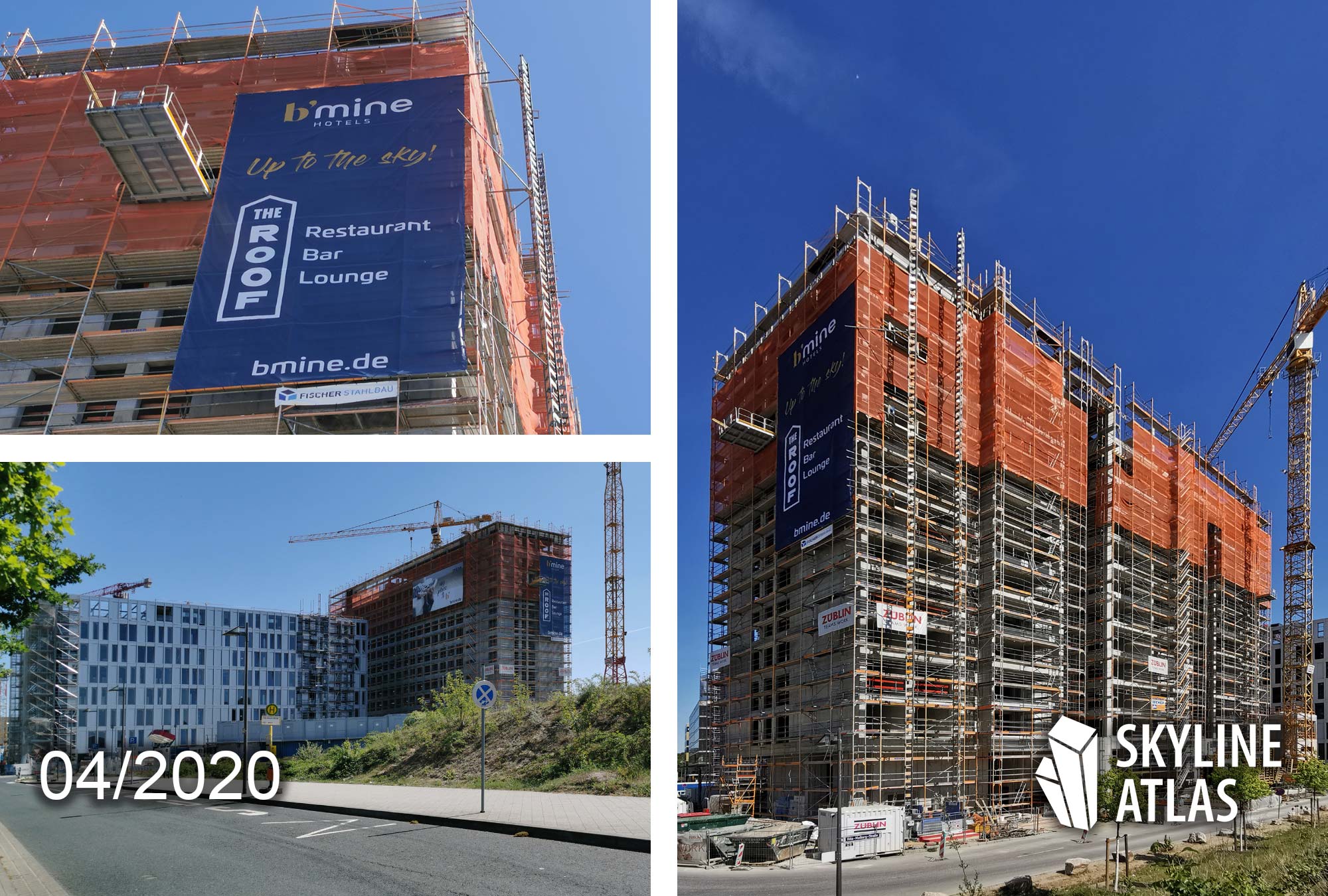 b'mine Hotel Frankfurt - Bmine Hotel Gateway Gardens - b'mine Hotel Frankfurter Flughafen - Baustelle April 2020 - Baufortschritt Goldbeck Baustelle