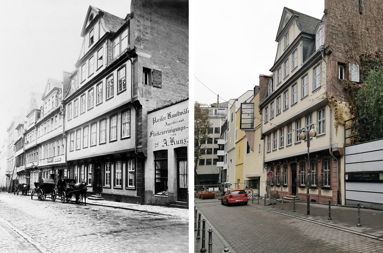 Goethehaus Frankfurt am Main - Wiederaufbau Goethe Haus - alt vs neu