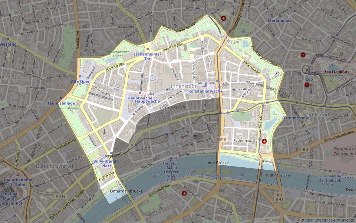 Neustadt Frankfurt - Karte - Plan