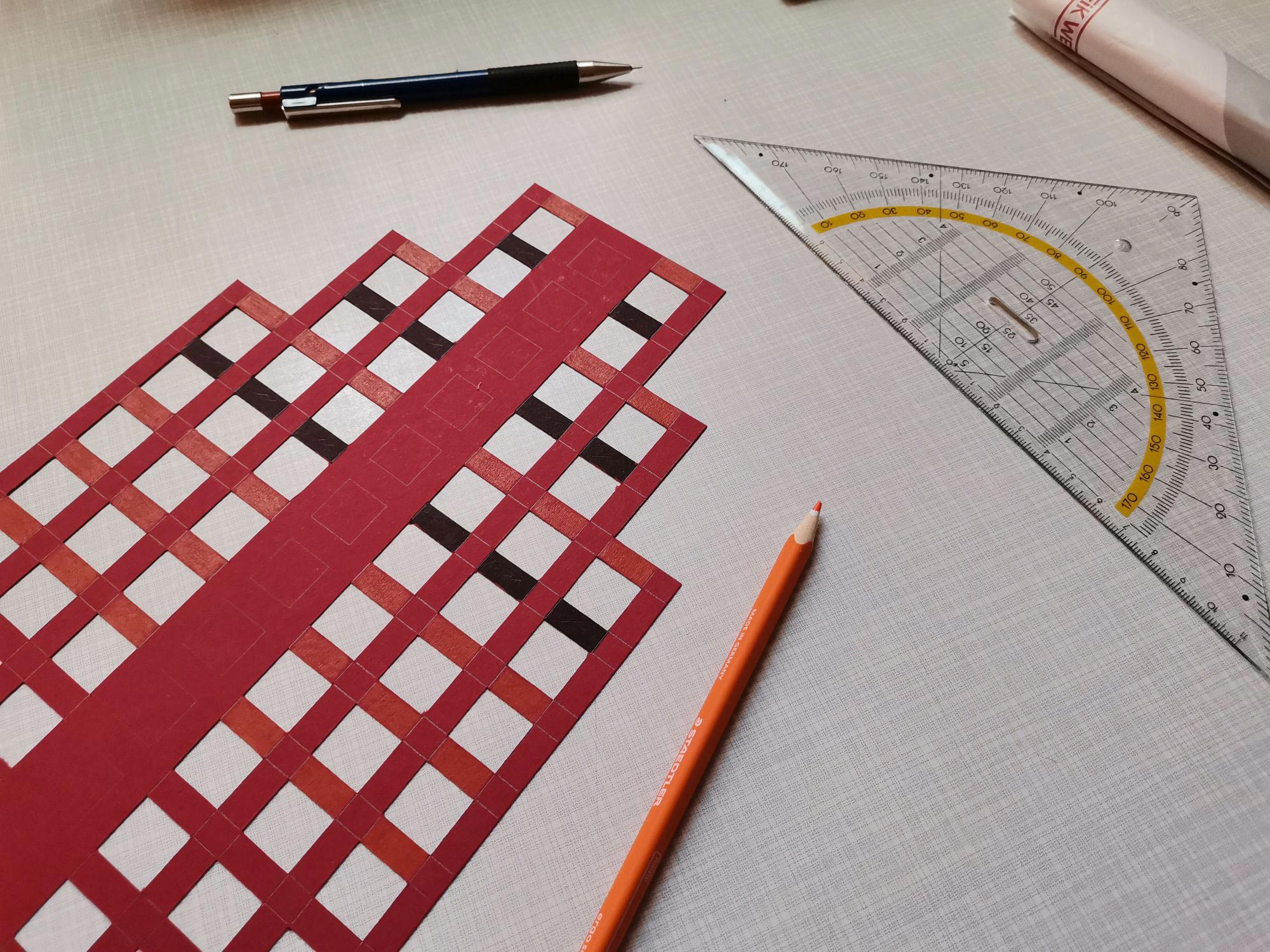 Bastelmaterial: mit Kleber und Schwere das Hochhausmodell basteln