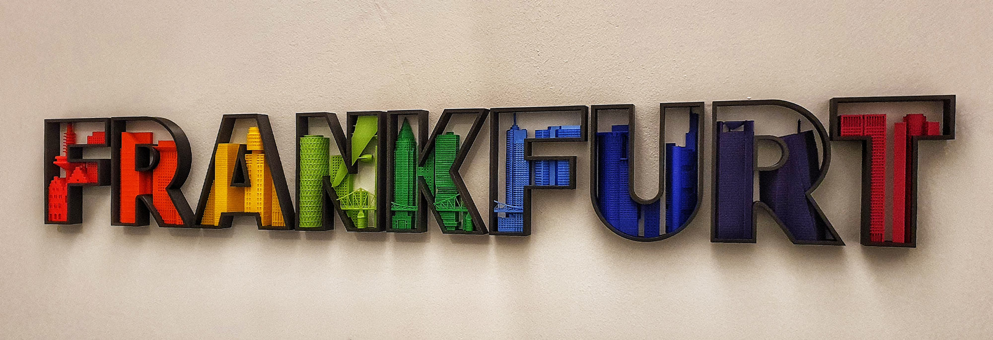 Frankfurt Schriftzug Modell 3 D Druck - Geschenkidee Frankfurt - Exklusives Geschenk Frankfurt - Individuelles Geschenk - Hochhäuser Frankfurt