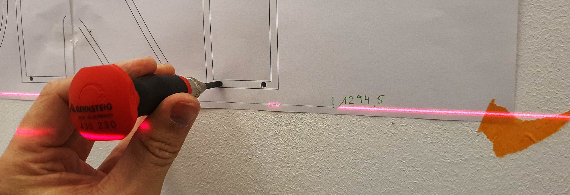 Laser Ausmessung Wand