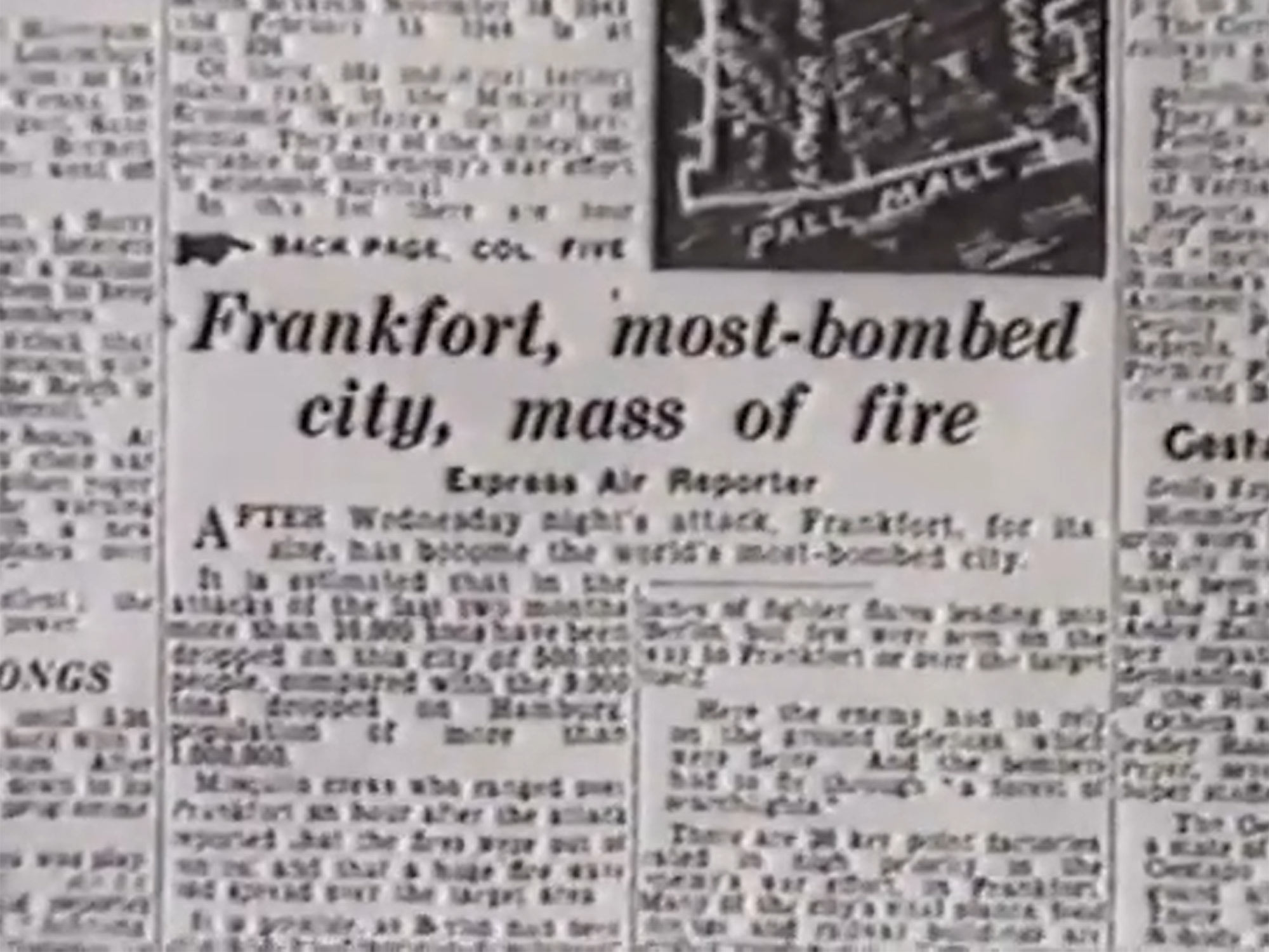 Daily Express: Frankfurt is the most-bombed city of the world during World War II