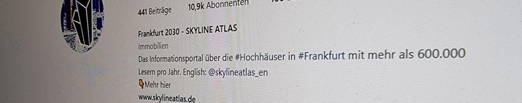 SKYLINE ATLAS Instagram Takeover - Gewinnspiel Frankfurt