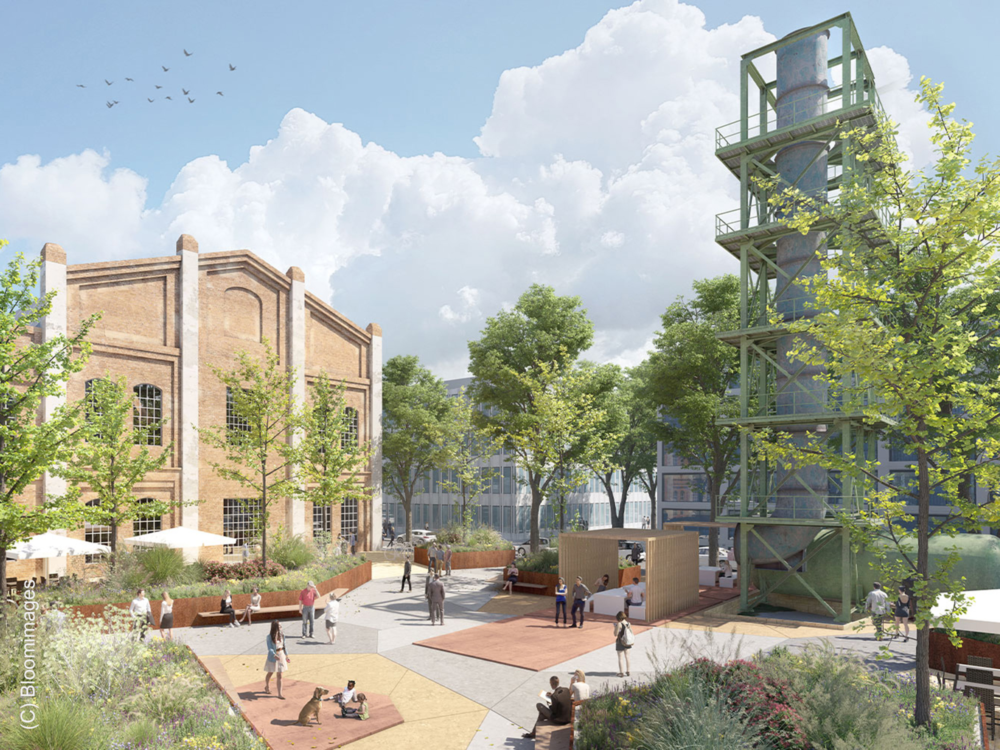 Frankfurt-Westside-Platz-Rohrleitungsturm Frankfurt-Westside-Platz-Rohrleitungsturm