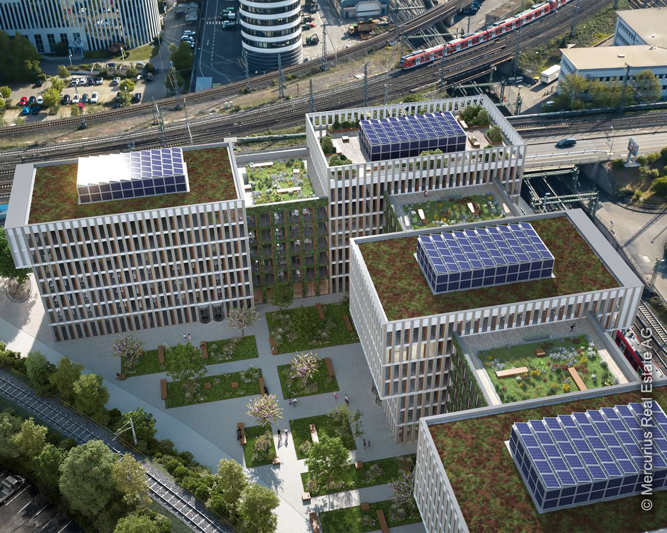 Green Cam - Camburger Straße - Bürokpmplex - Gallus - Hauptbahnhof - Frankfurt Green Cam - Camberger Straße - Gallus - Frankfurt - SKYLINE - Mercurius Real Estate - Bürogebäude - Bürokomplex - Hauptbahnhof