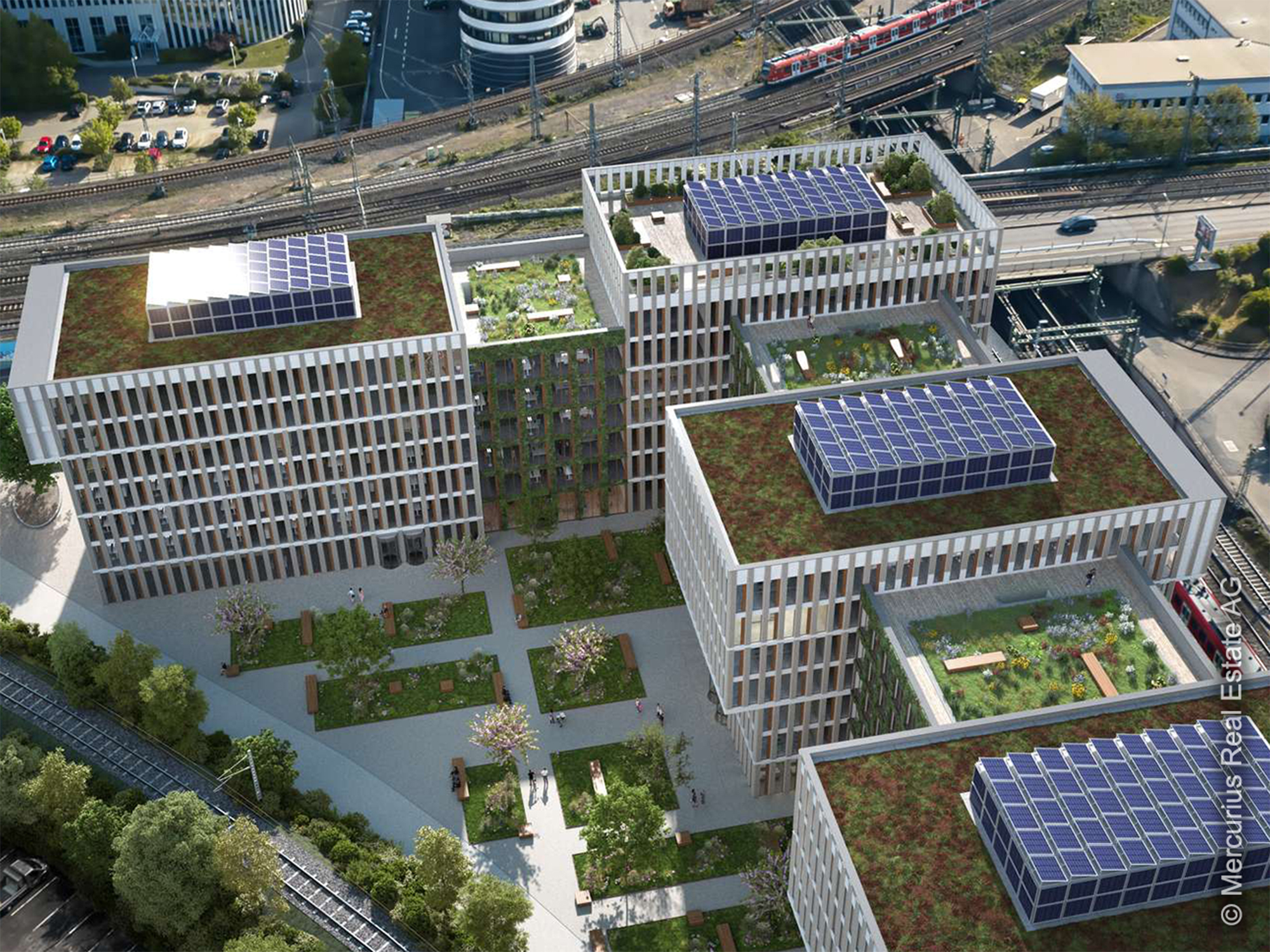 Green - Cam - Camberger - Strasse - Buerokomplex - Gallus - Hauptbahnhhof - Frankfurt