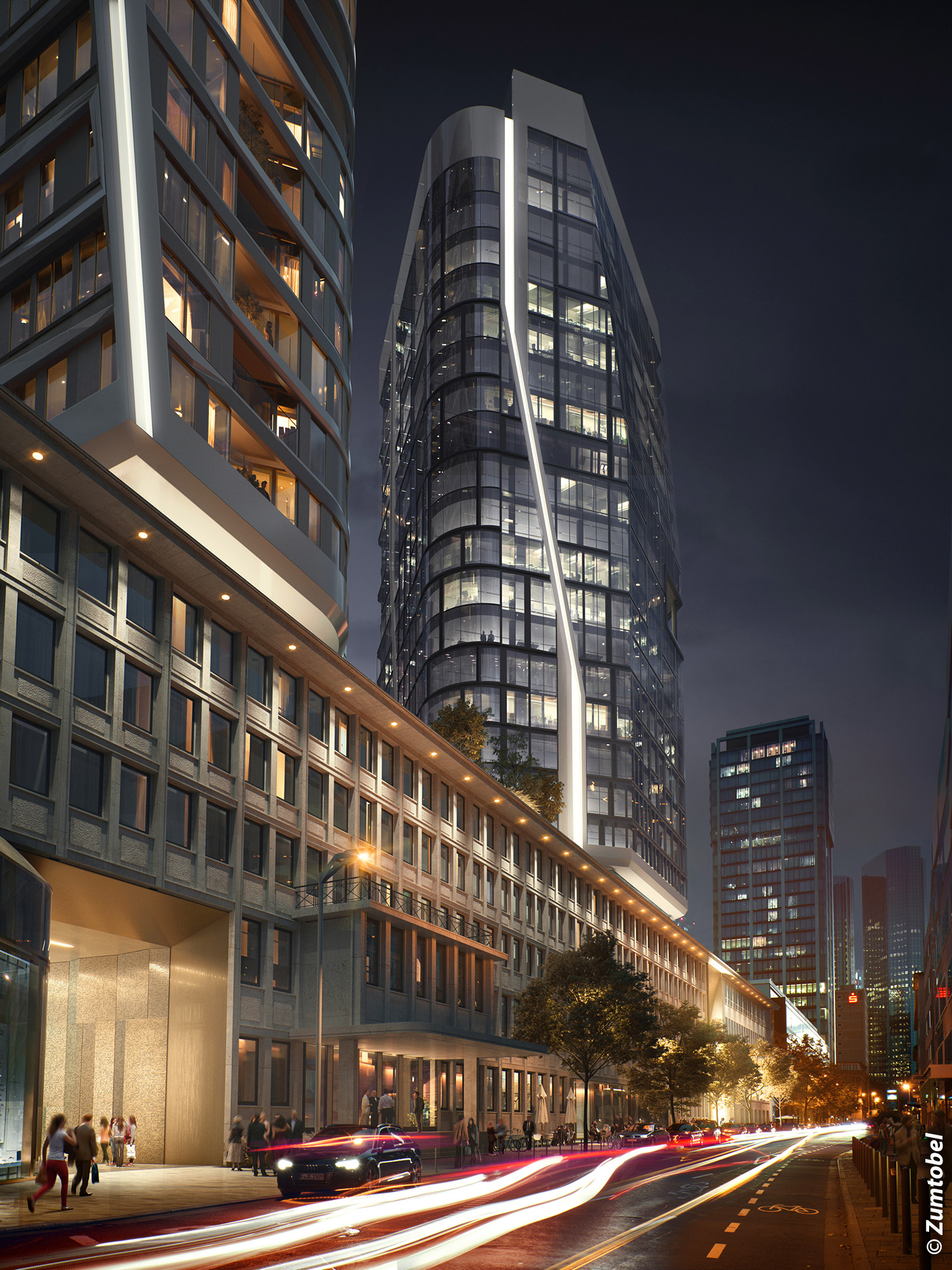 Fassadenbeleuchtung-FOUR-Frankfurt-Zumtobel