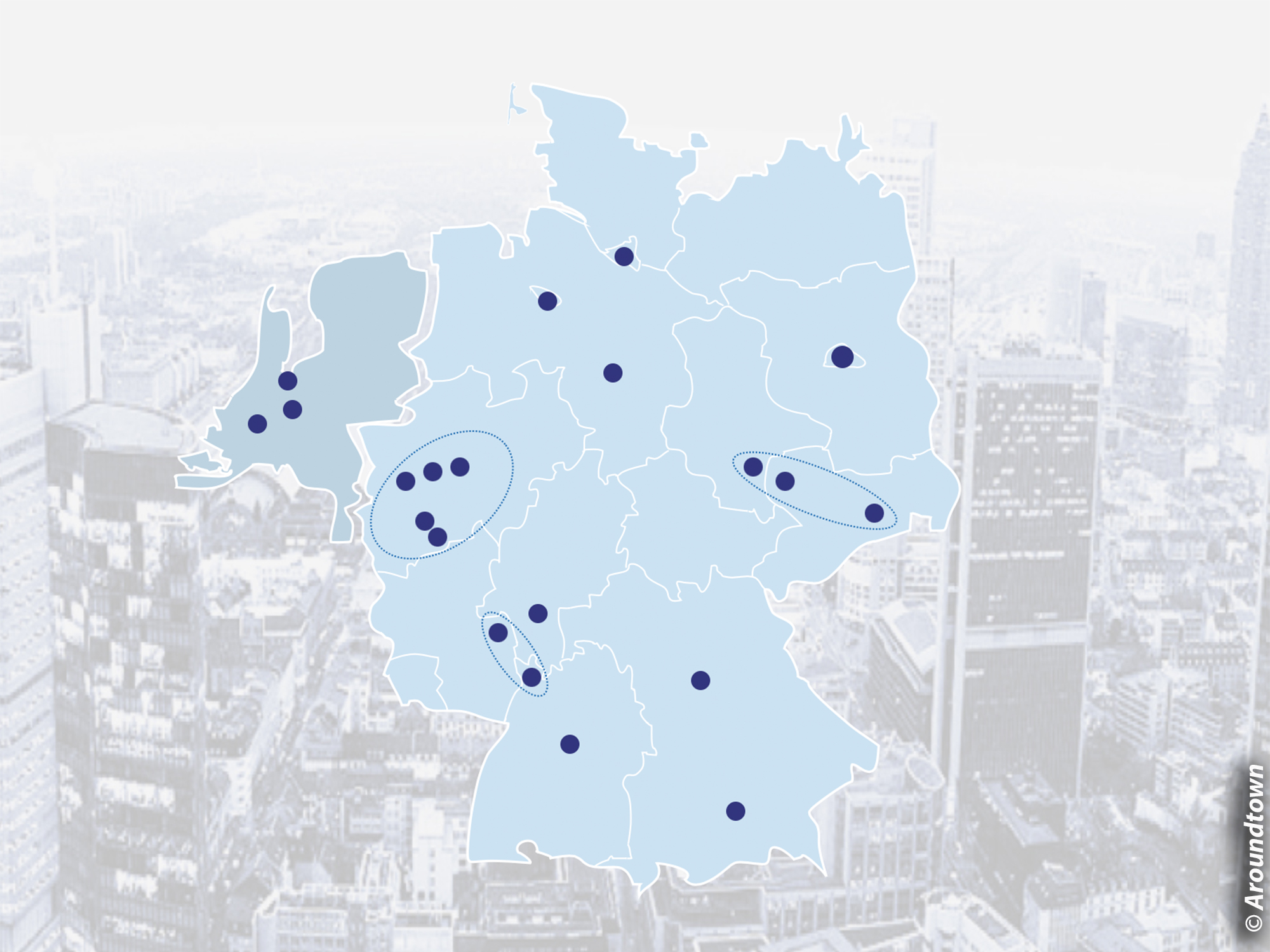 Aroundtown-Karte-Objekte-Deutschland-Niederlande Aroundtown - Karte - Objekte - Deutschland - Niederlande