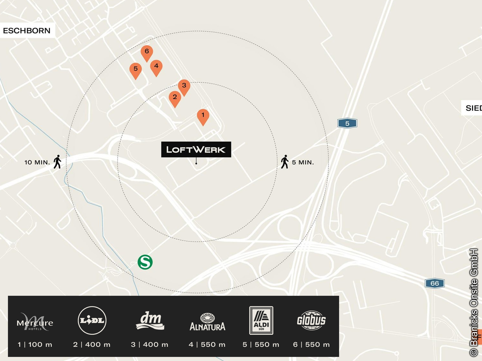 LOFTWERK Eschborn - Helfmann-Park - Bürokomplex - Industrie-Charme - Moderne Arbeitswelt - Erreichbarkeit