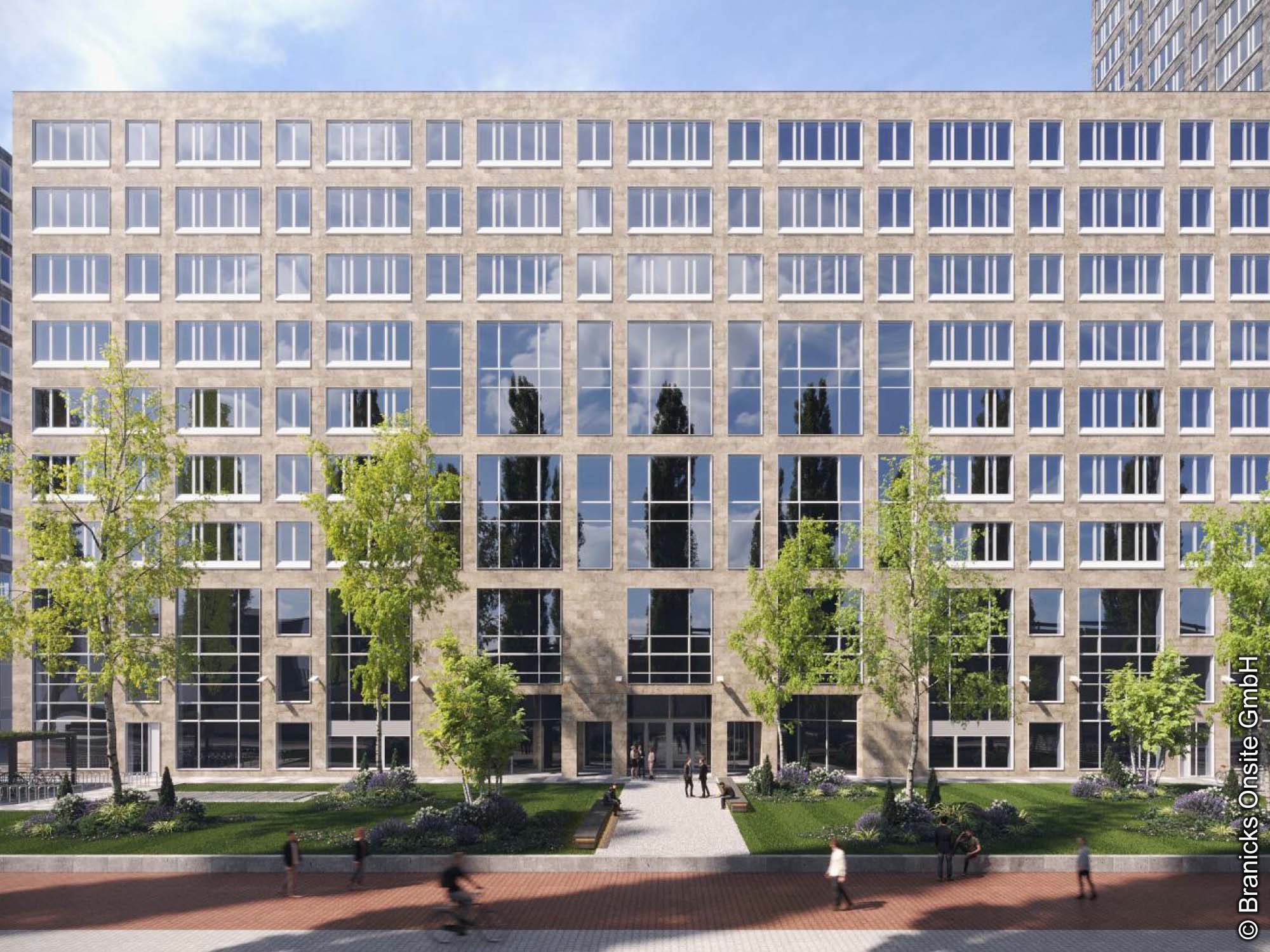IBC Frankfurt - Visualisierung - Gebäudefront - Grünflächen