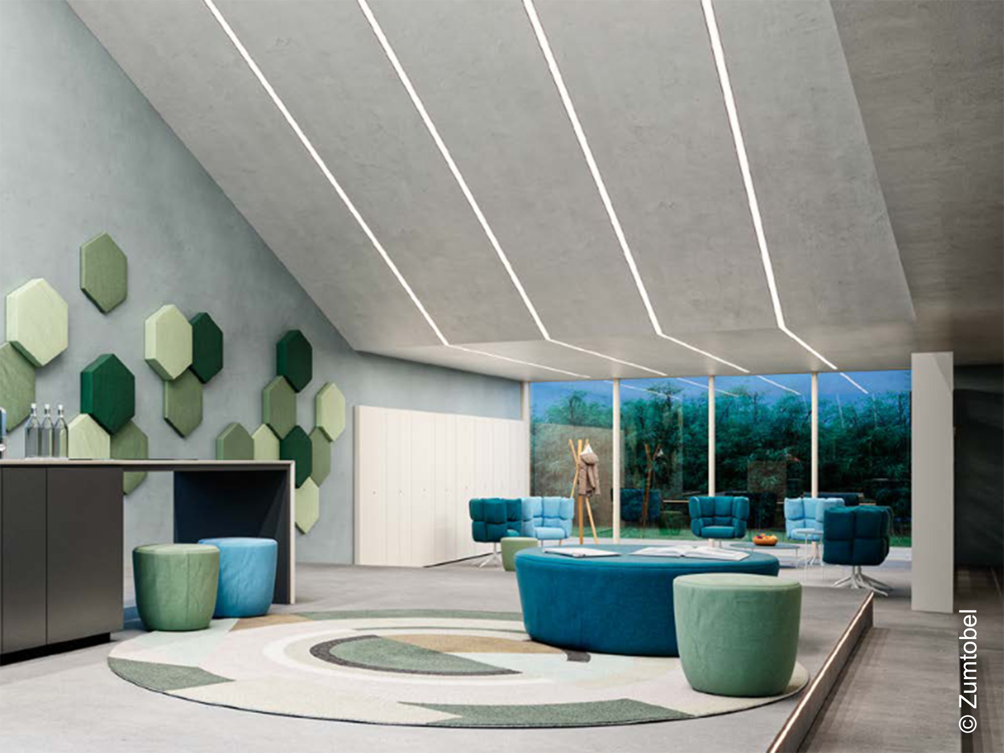 Zumtobel-Beleuchtung-Bürolounge-Lichtlösungen-New-Work Zumtobel - New - Work - Beleuchtung - Bürolounge - Lichtlösungen