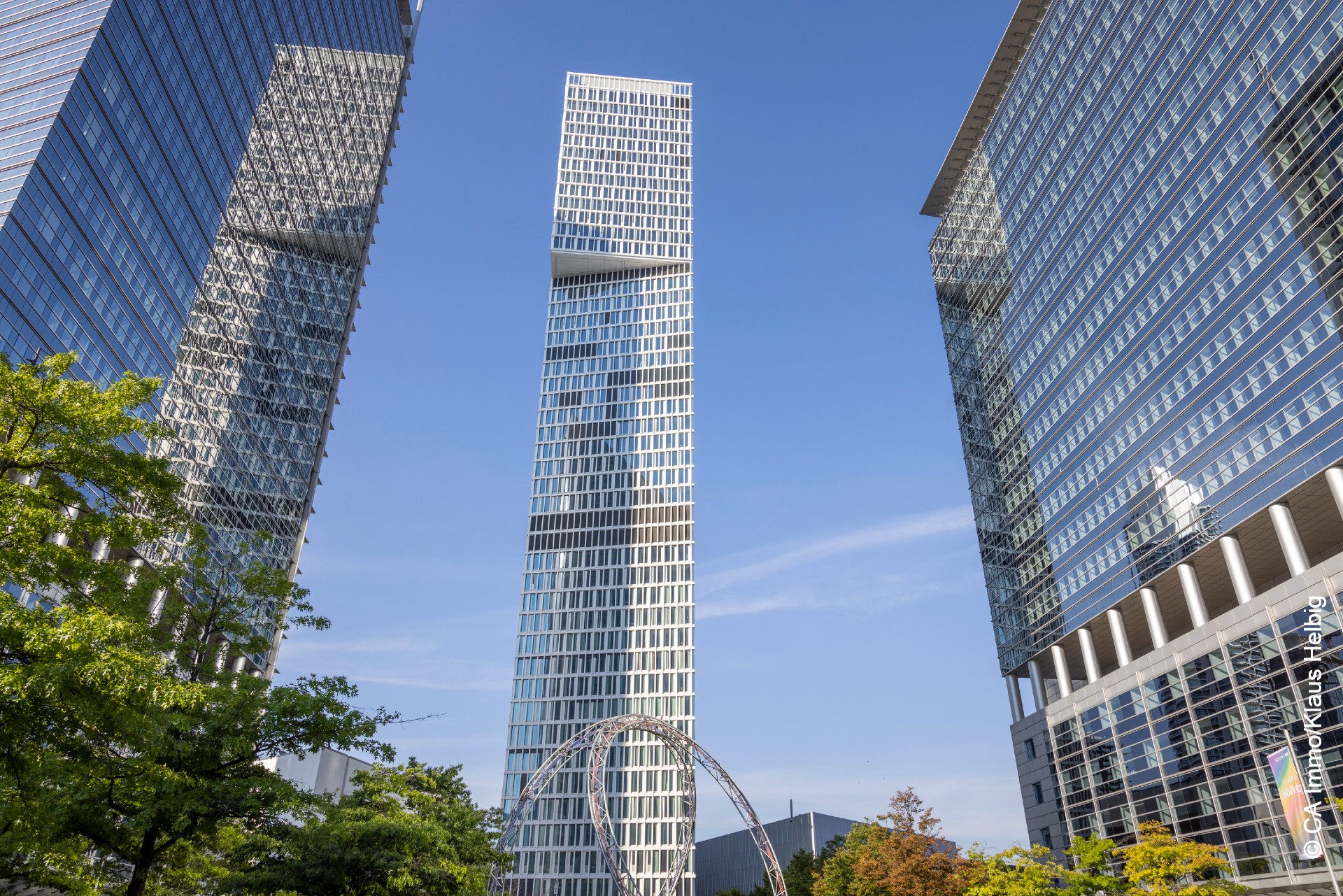 ONE Frankfurt, Europaviertel Blick auf die Skyline;
