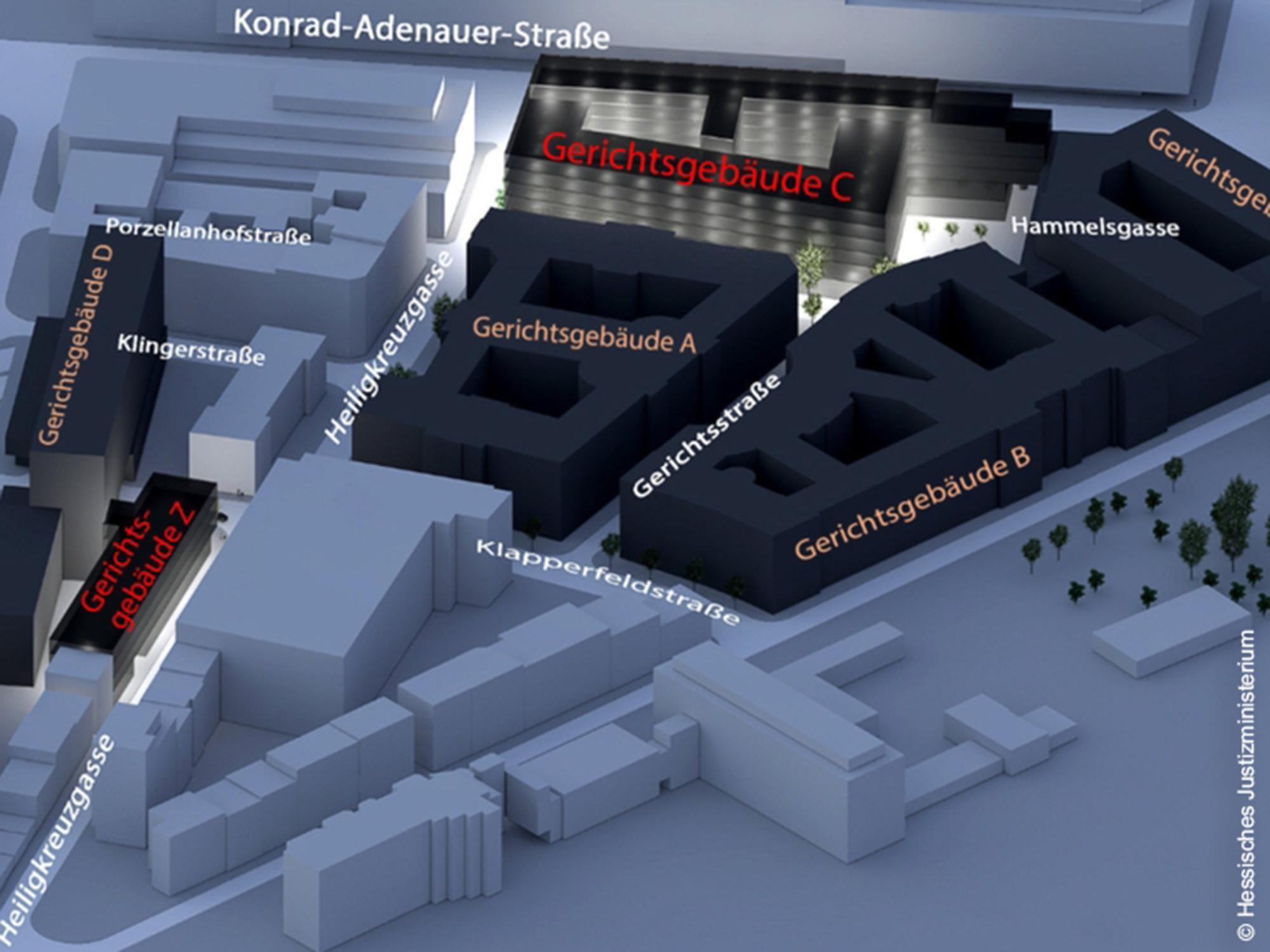 Justizzentrum - Konrad - Adenauer - Straße - Hessisches - Justizministrium