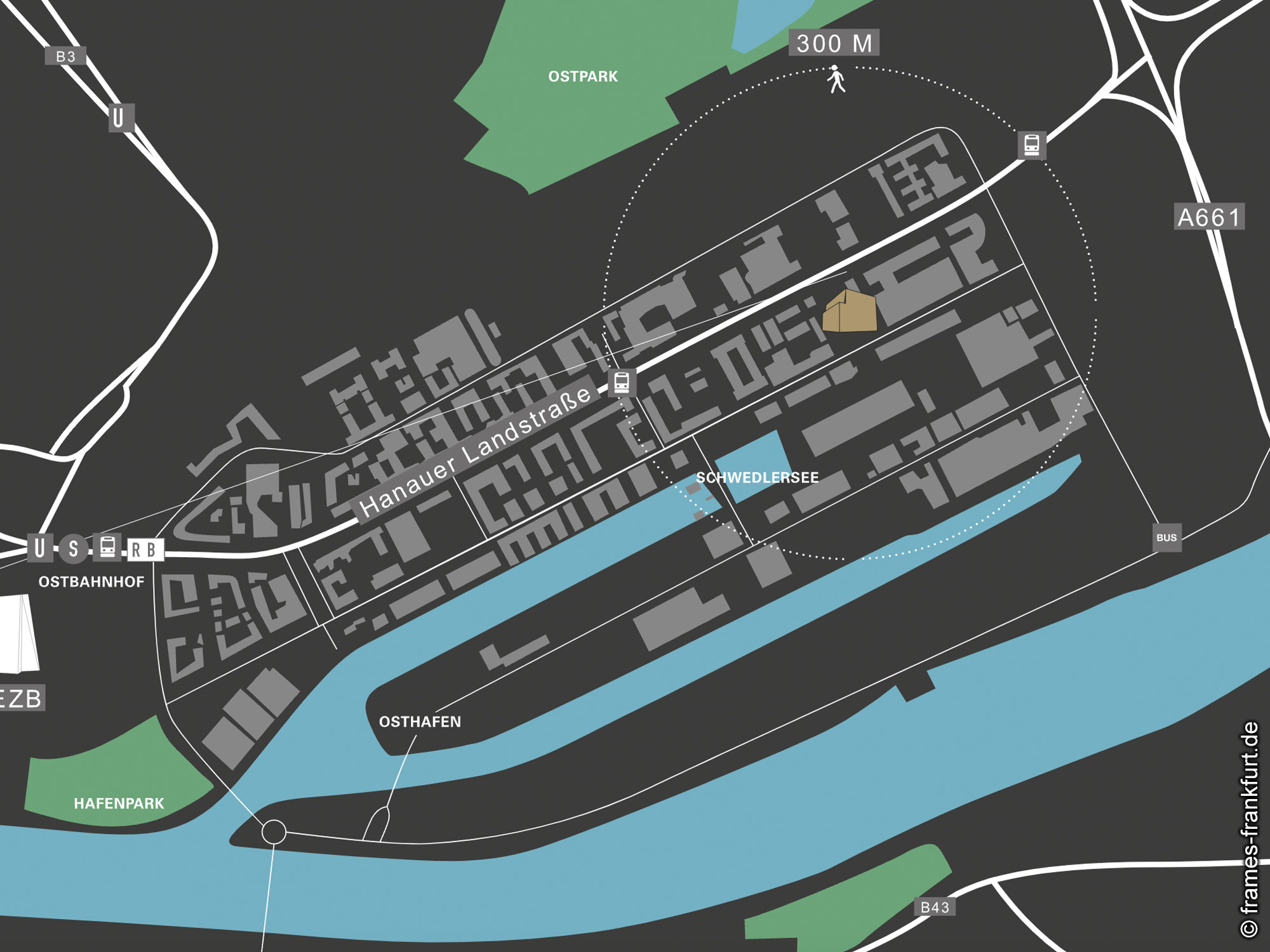 FRAMES - Lage - Überblick - Frankfurt Ostend