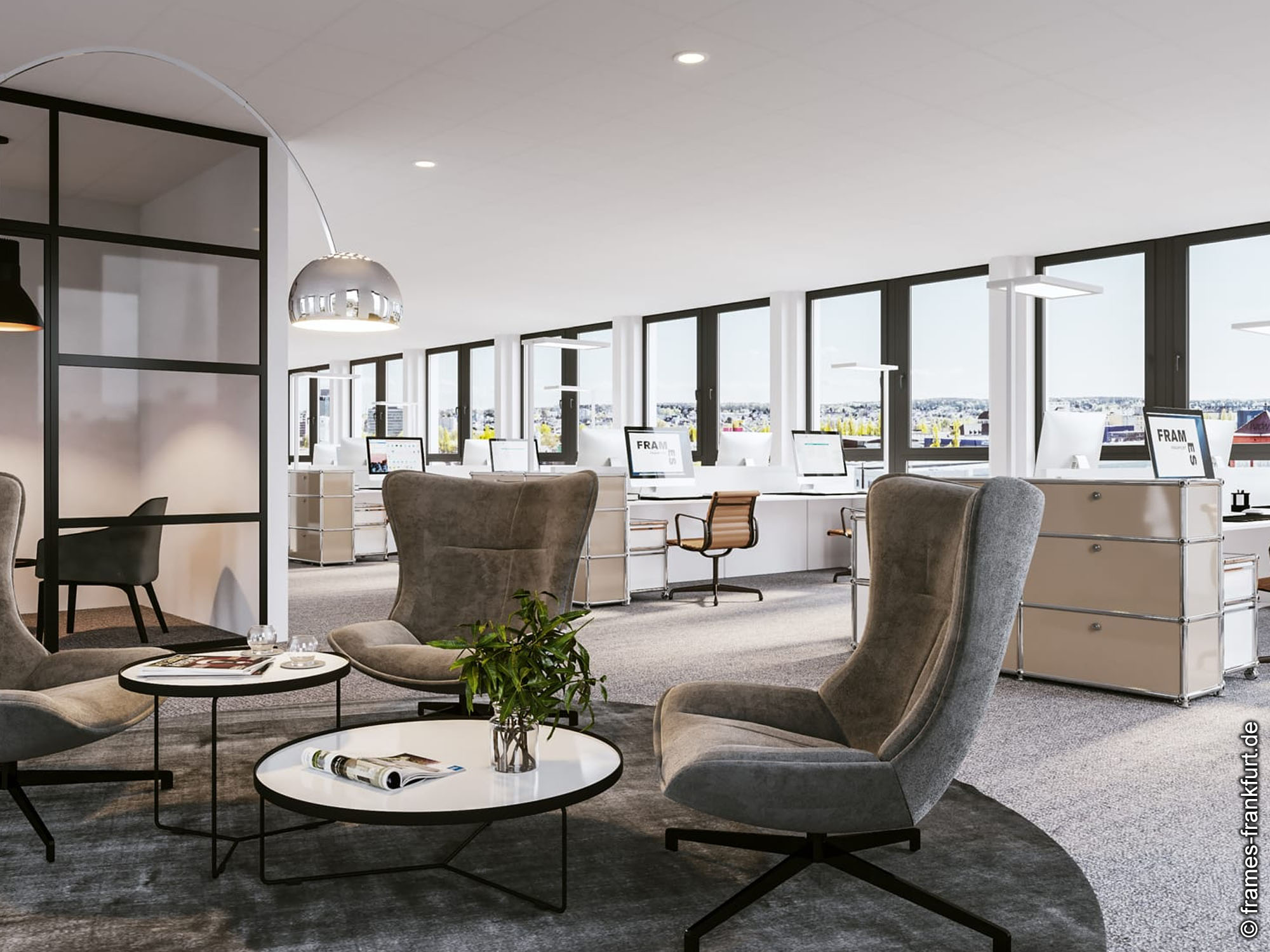 Moderne Büroräume - Entspannte Arbeitsatmosphäre - Open Space - Frankfurt am Main - Ostend - Konzept - FRAMES