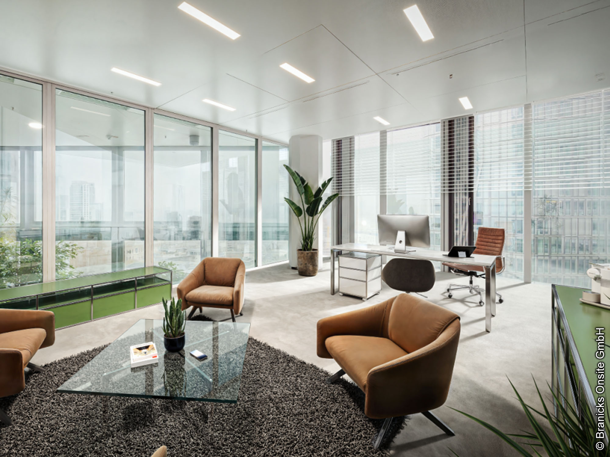 Lounge-Feeling - Bürokonzept im Garden Tower - Branicks Branicks - Open Space Büros - Meeting- und Büroräume - Frankfurt - Garden Tower - Modernes Equipment - Entspannte Arbeitsatmosphäre