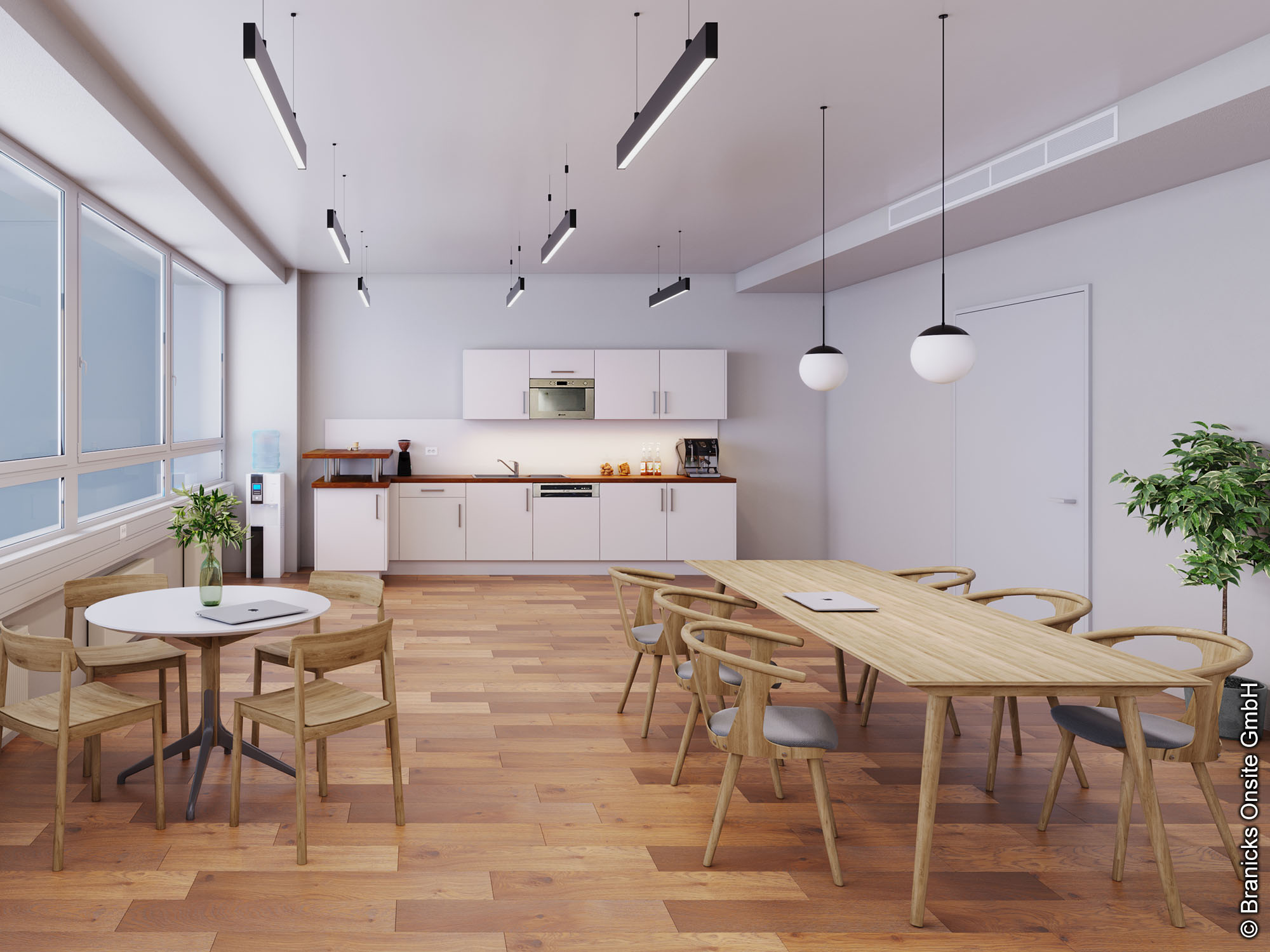 Teeküche - Konzept im CBD Eschborn - Frankfurter Straße 80-82 - Branicks Branicks - Teeküche - Open Space Büros - Meeting- und Büroräume - Eschborn - Modernes Equipment - Entspannte Arbeitsatmosphäre