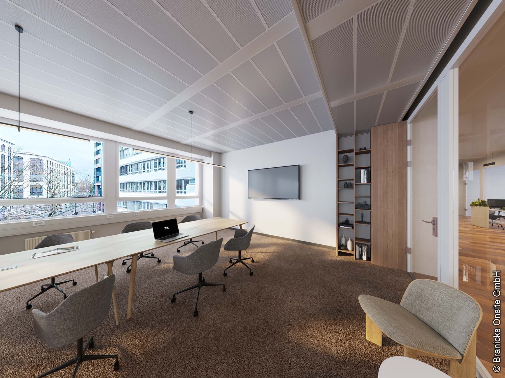 Konferenzraum - Bürokonzept im CBD Eschborn - Frankfurter Straße 80-82 - Branicks Branicks - Open Space Büros - Meeting- und Büroräume - Eschborn - Modernes Equipment - Entspannte Arbeitsatmosphäre