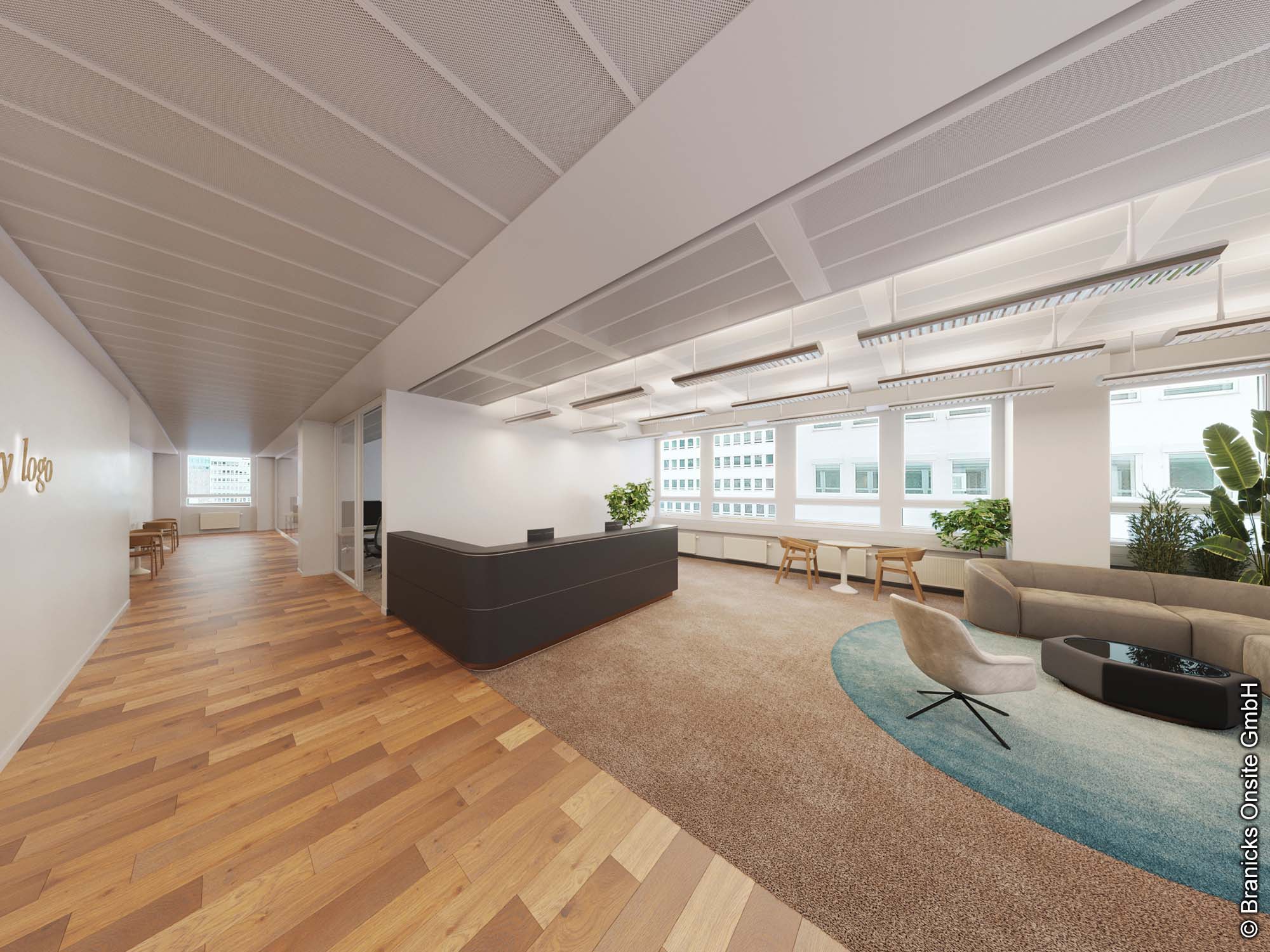 Open Space - Bürokonzept im CBD Eschborn - Frankfurter Straße 80-82 - Branicks Branicks - Open Space Büros - Meeting- und Büroräume - Eschborn - Frankfurter Straße 80-82 - Modernes Equipment - Entspannte Arbeitsatmosphäre