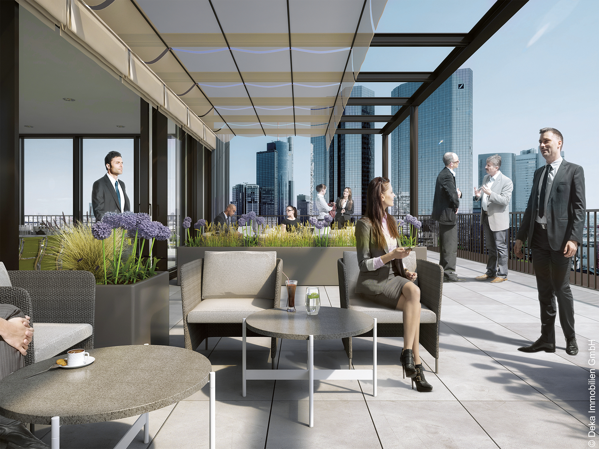 Deka-Immobilien-Gmb-Terrasse-Frankfurt-Bankenviertel Deka - Immobilien - Terrasse - Frankfurt - Bankenviertel - Westend - Sky