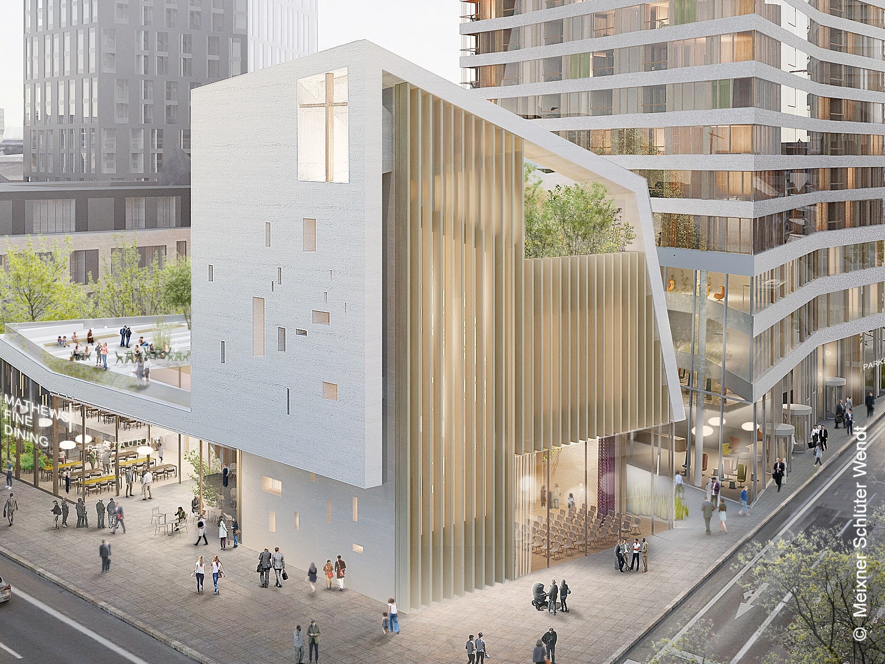 Wettbewerb für Neubau aus Kirche und Hochhaus auf dem Matthäus-Areal entschieden