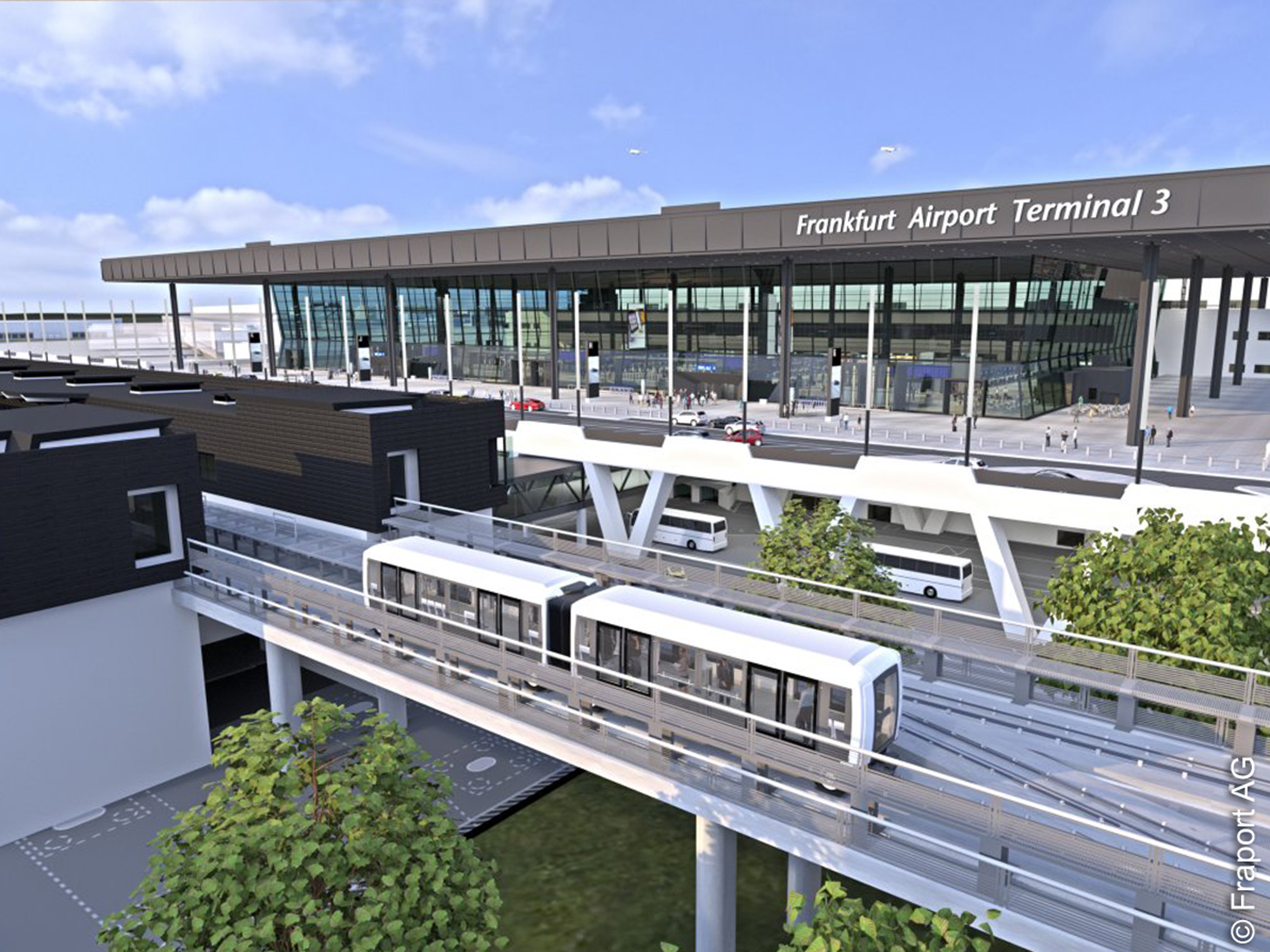 Terminal - 3 - Skyline - Bahn - Station - Frankfurt - Flughafen