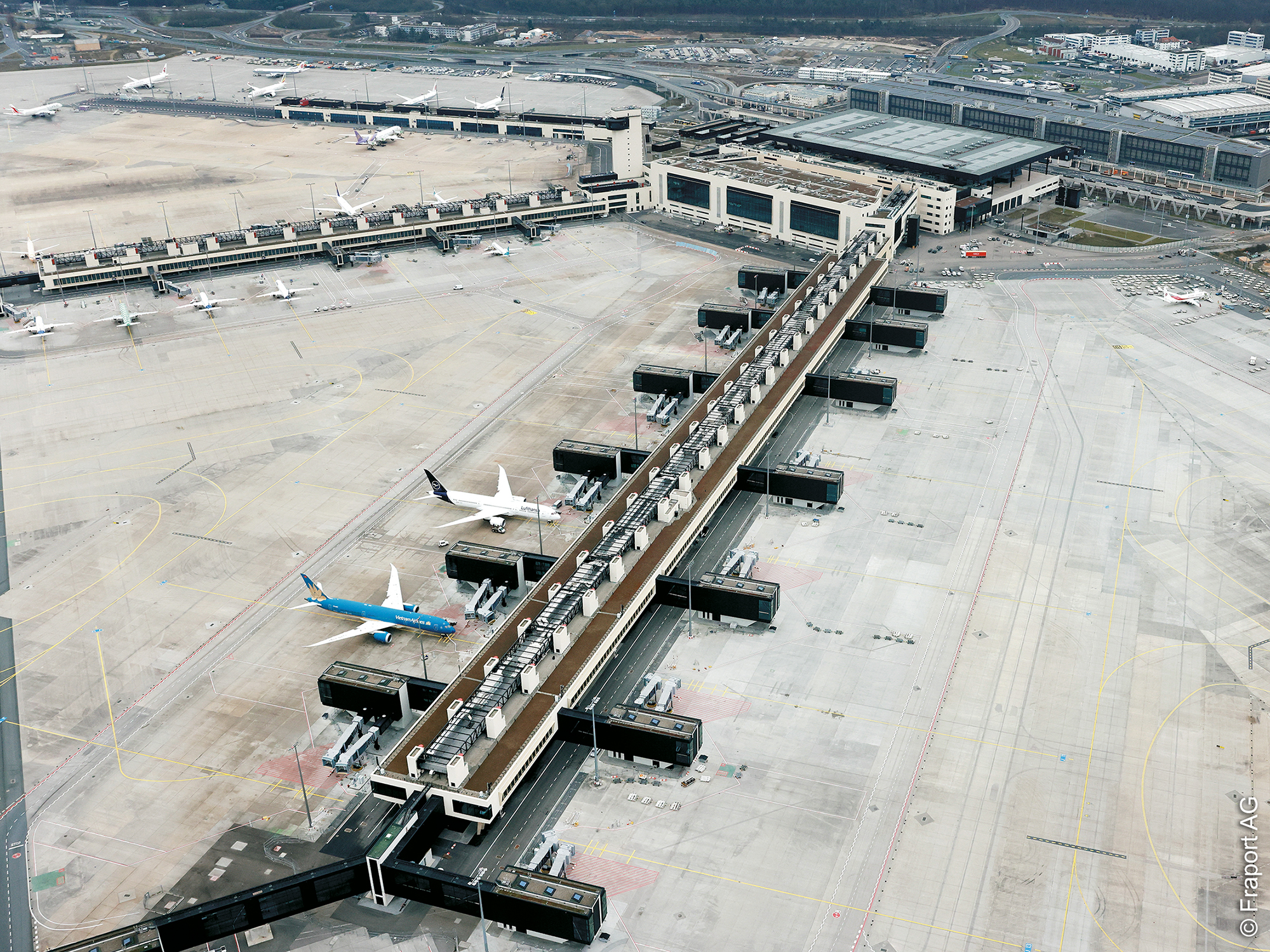 Flughafen - Frankfurt - Terminal - 3 - Luftaufnahme